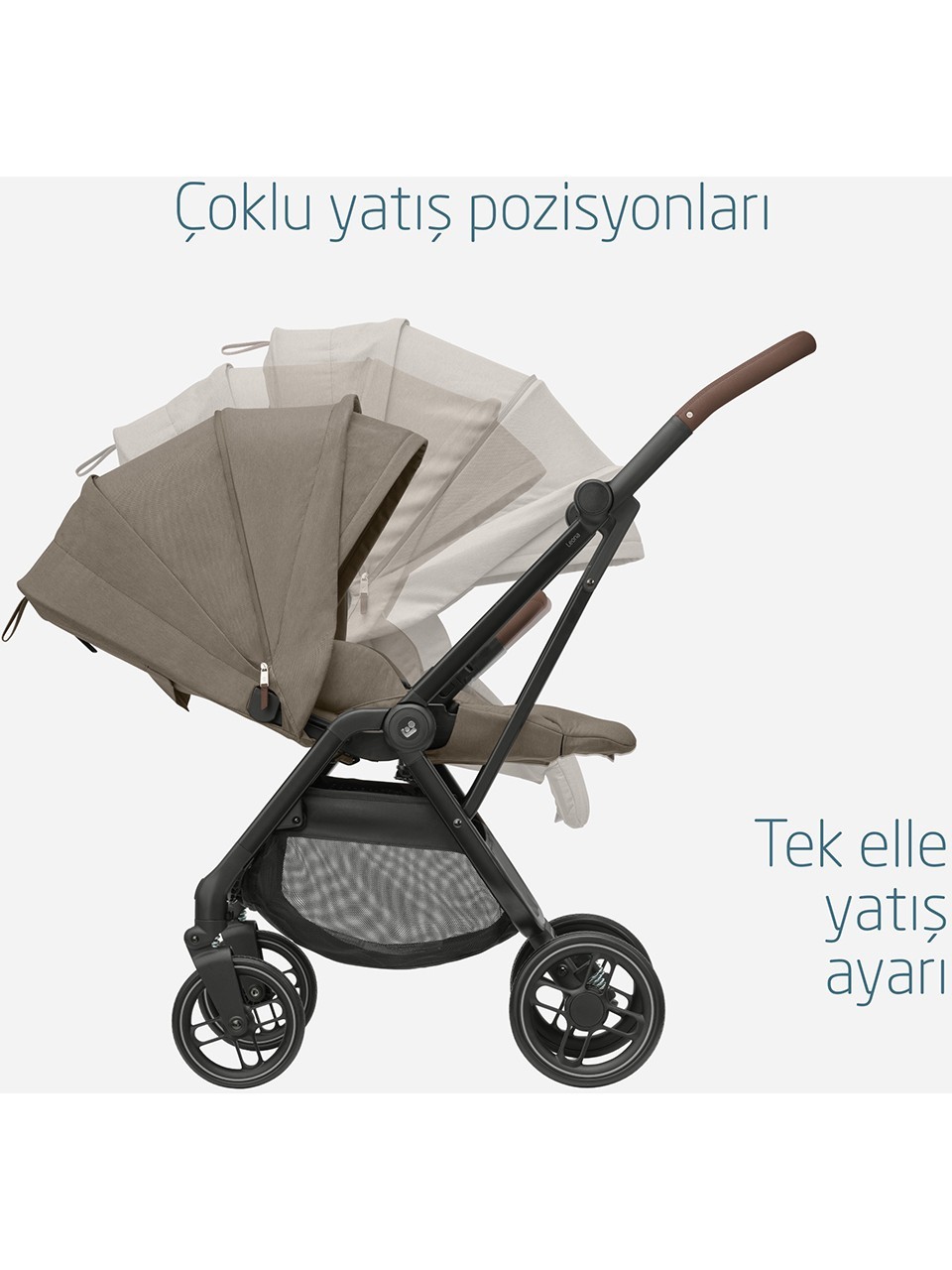 Maxi-Cosi Leona2 Çift Yönlü Tek Elle Katlanır Kompakt Bebek Arabası Twillic Truffle
