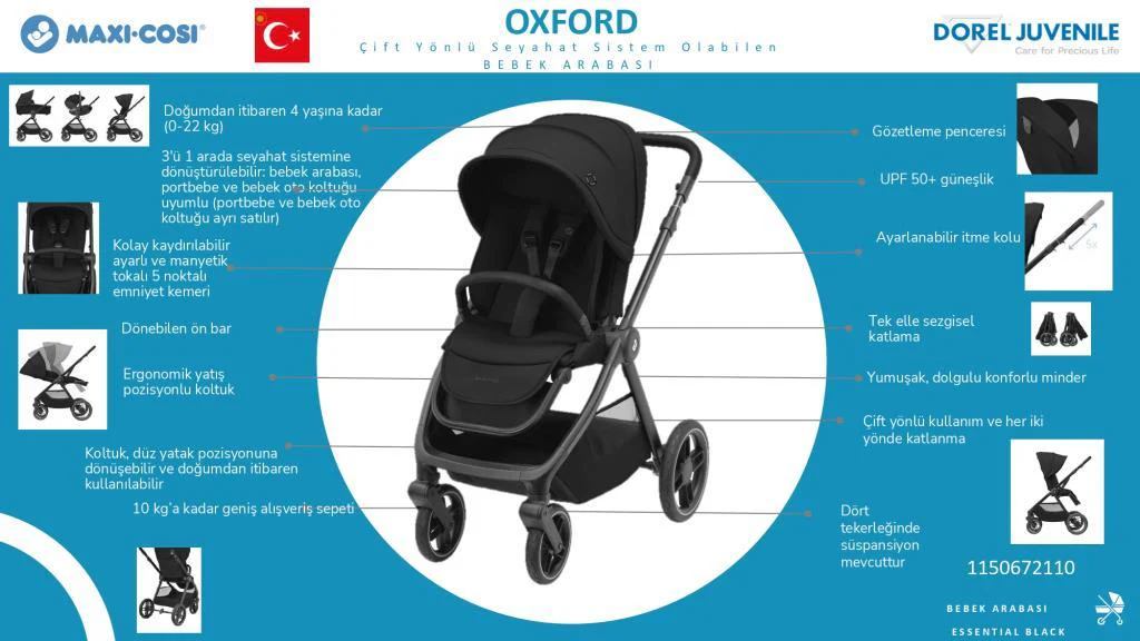 Maxi-Cosi Oxford Bebek Arabası Twillic Graphite