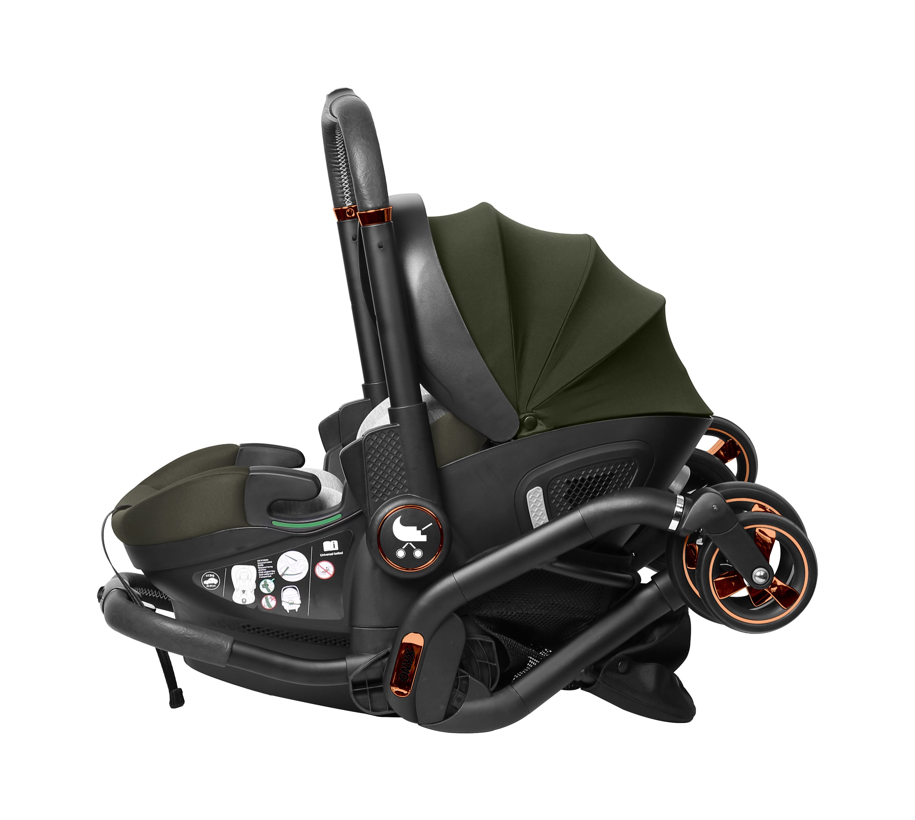 Merkür Bebe Onyx 2'si 1 Arada Oto Koltuğu Bebek Arabası Yeşil