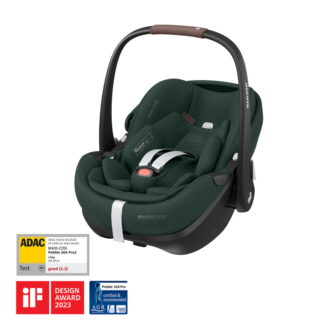 Maxi-Cosi Pebble 360 Pro Slidetech - 360 Dönebilen Tam Yatabilen Ana Kucağı ve Oto Koltuğu 0-13 kg Twillic Green