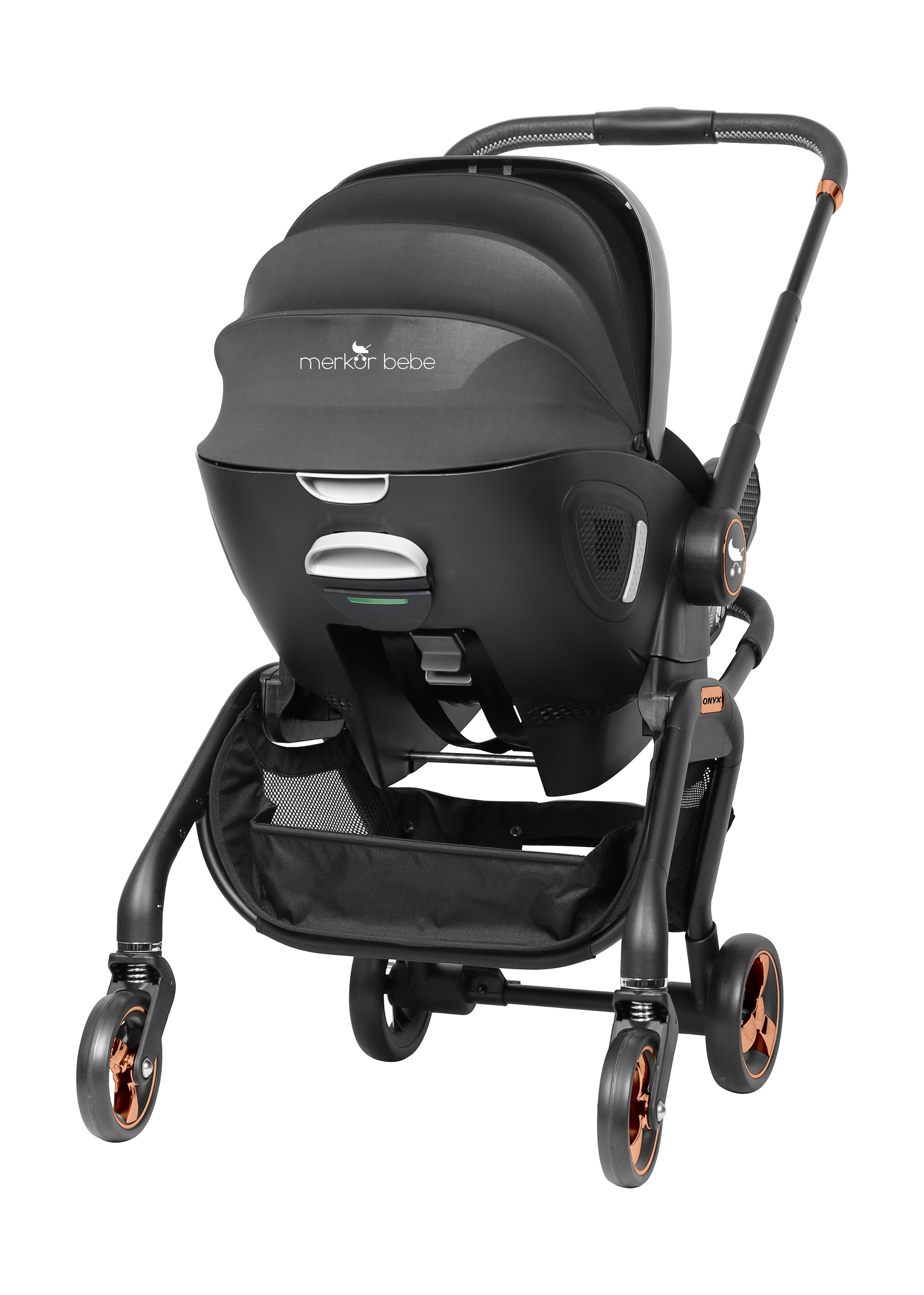 Merkür Bebe Onyx 2'si 1 Arada Oto Koltuğu Bebek Arabası Siyah