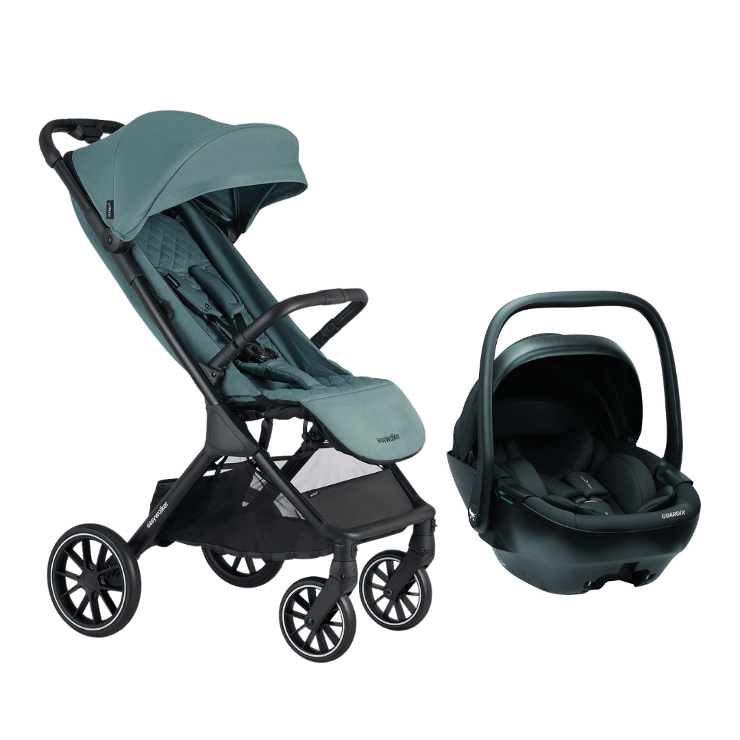 Easywalker Jackey XL Travel Sistem Bebek Arabası Forest Green - Merkürbebe Guardix Anne Kucağı Siyah 