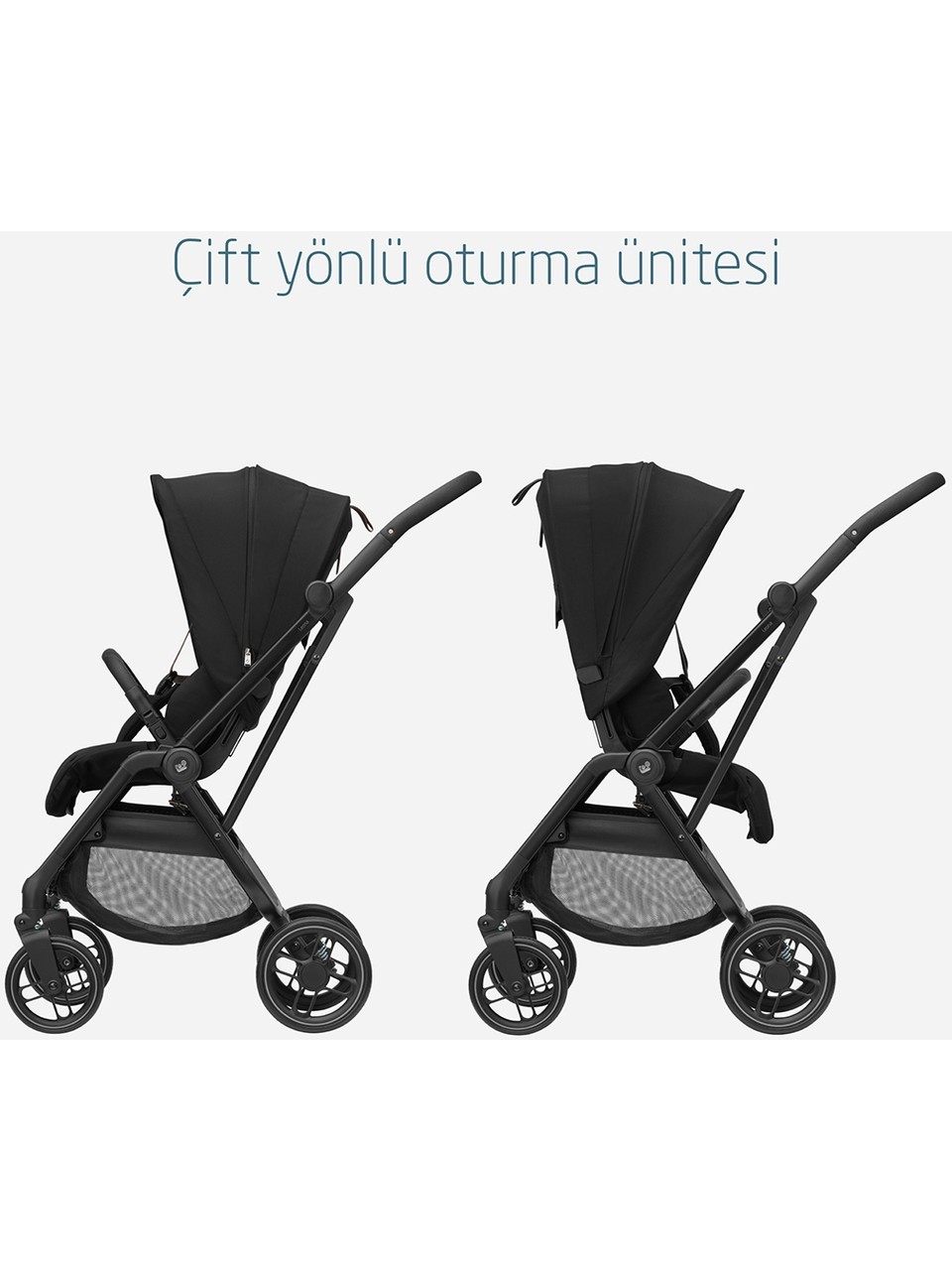 Maxi-Cosi Leona2 Çift Yönlü Tek Elle Katlanır Kompakt Bebek Arabası Twillic Black