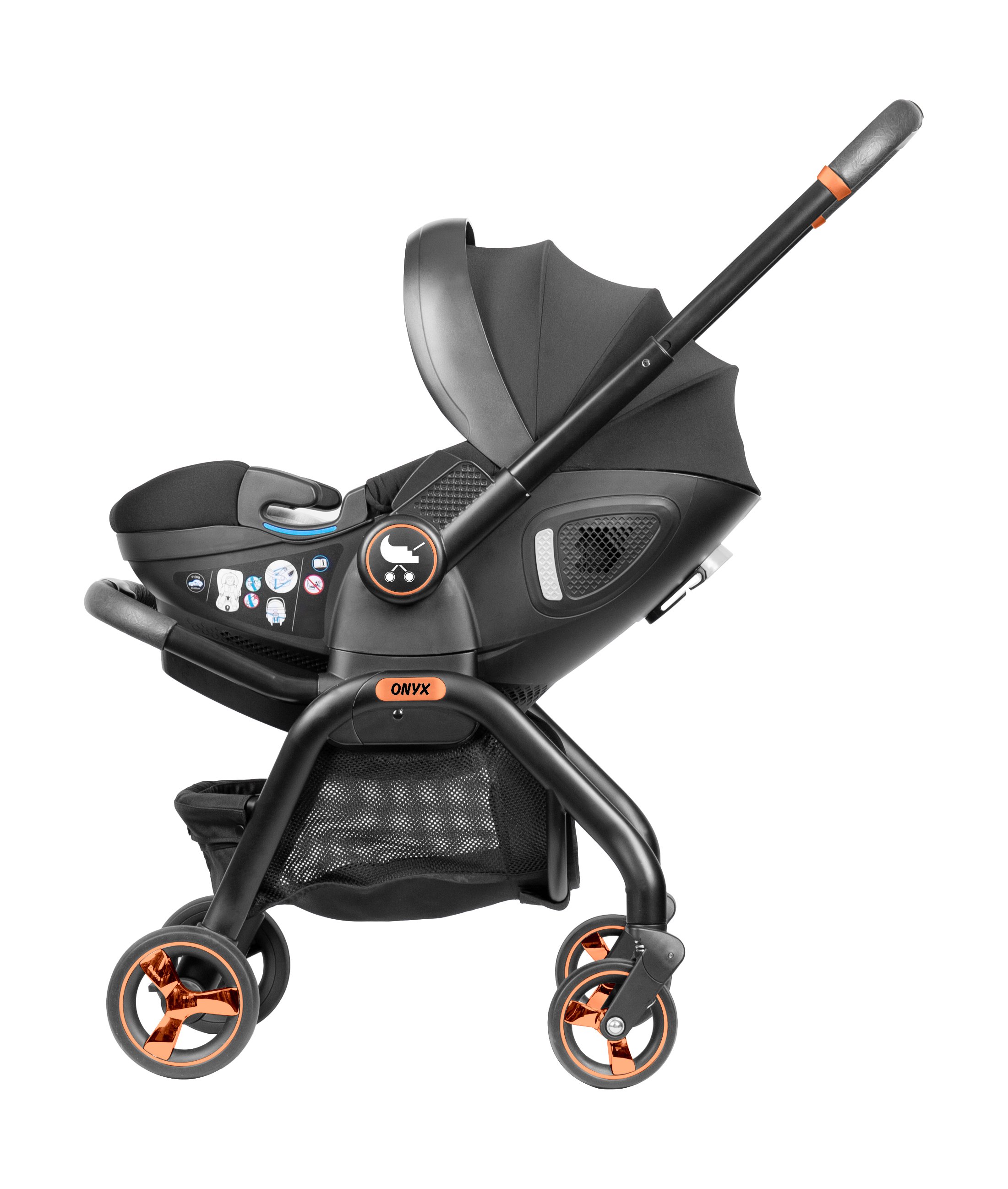 Merkür Bebe Onyx 2'si 1 Arada Oto Koltuğu Bebek Arabası Siyah