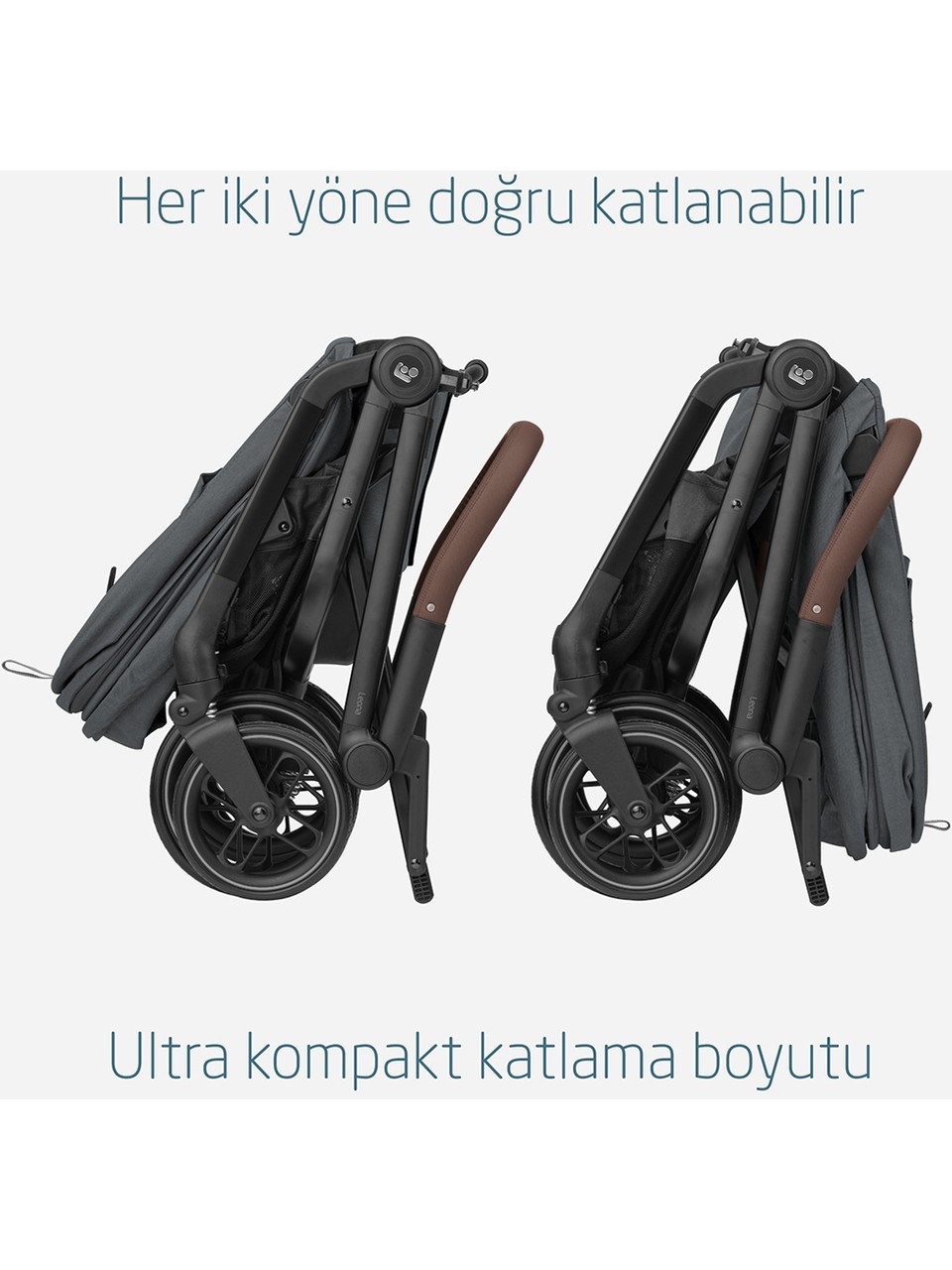 Maxi-Cosi Leona2 Çift Yönlü Tek Elle Katlanır Kompakt Bebek Arabası Twillic Graphite