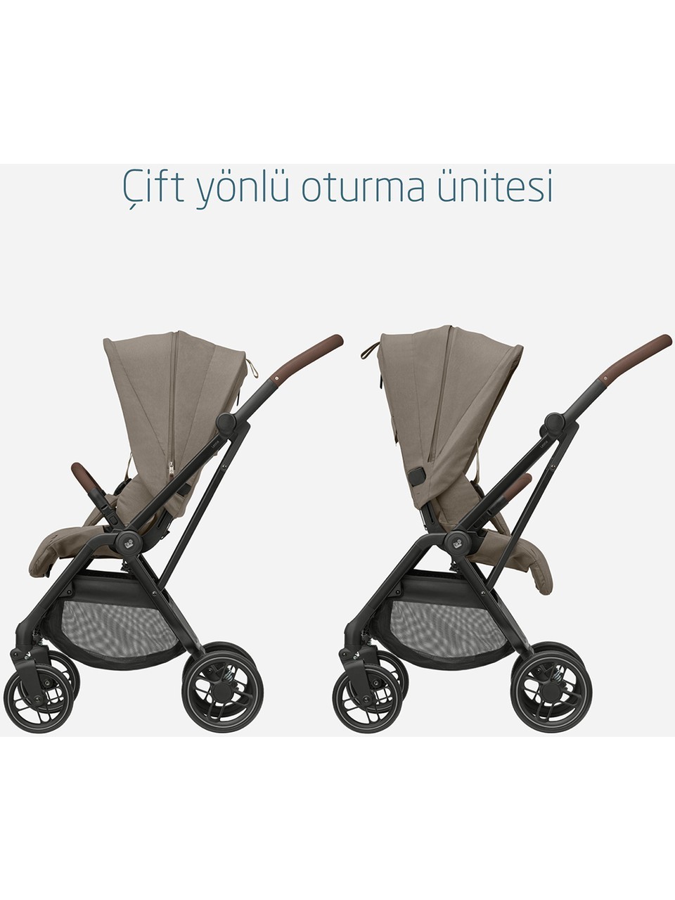 Maxi-Cosi Leona2 Çift Yönlü Tek Elle Katlanır Kompakt Bebek Arabası Twillic Truffle
