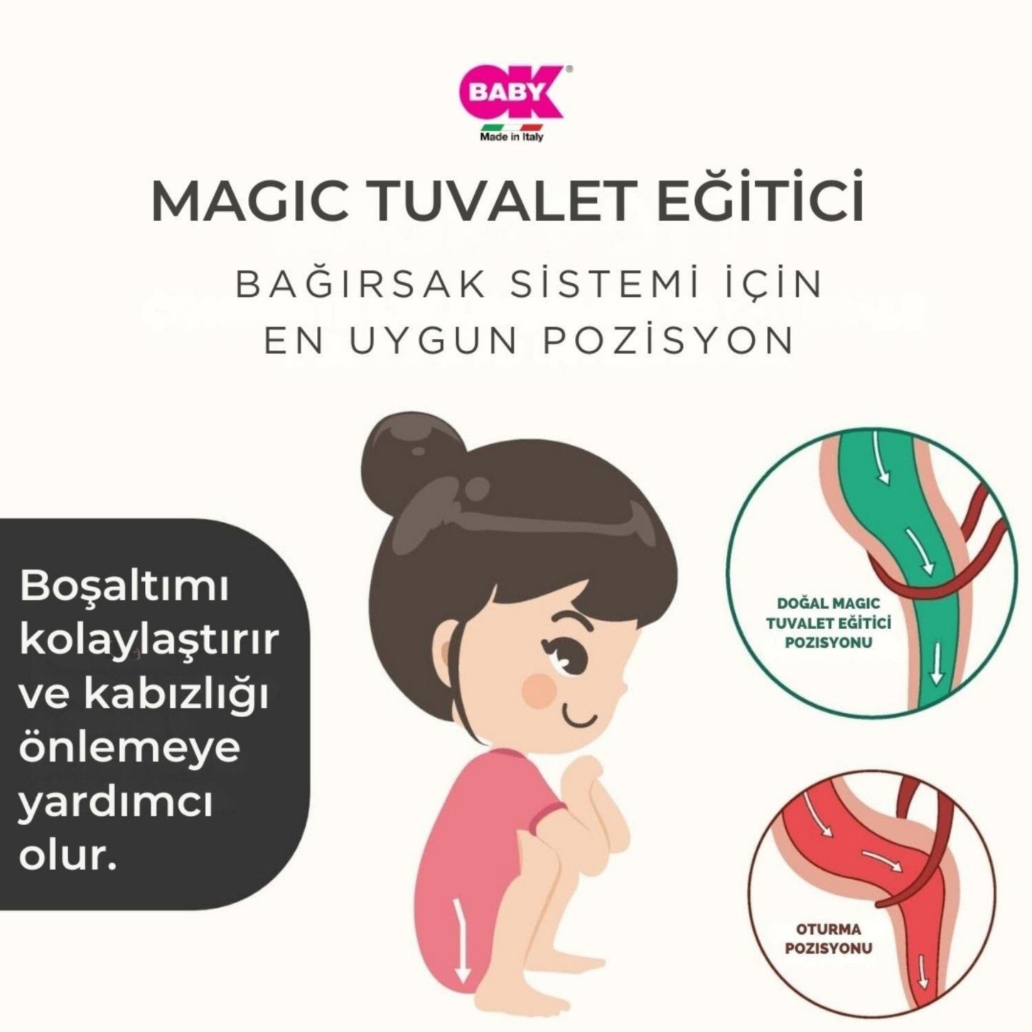 Okbaby Magic Potty Ergonomik Tuvalet Eğitici Kırık Beyaz