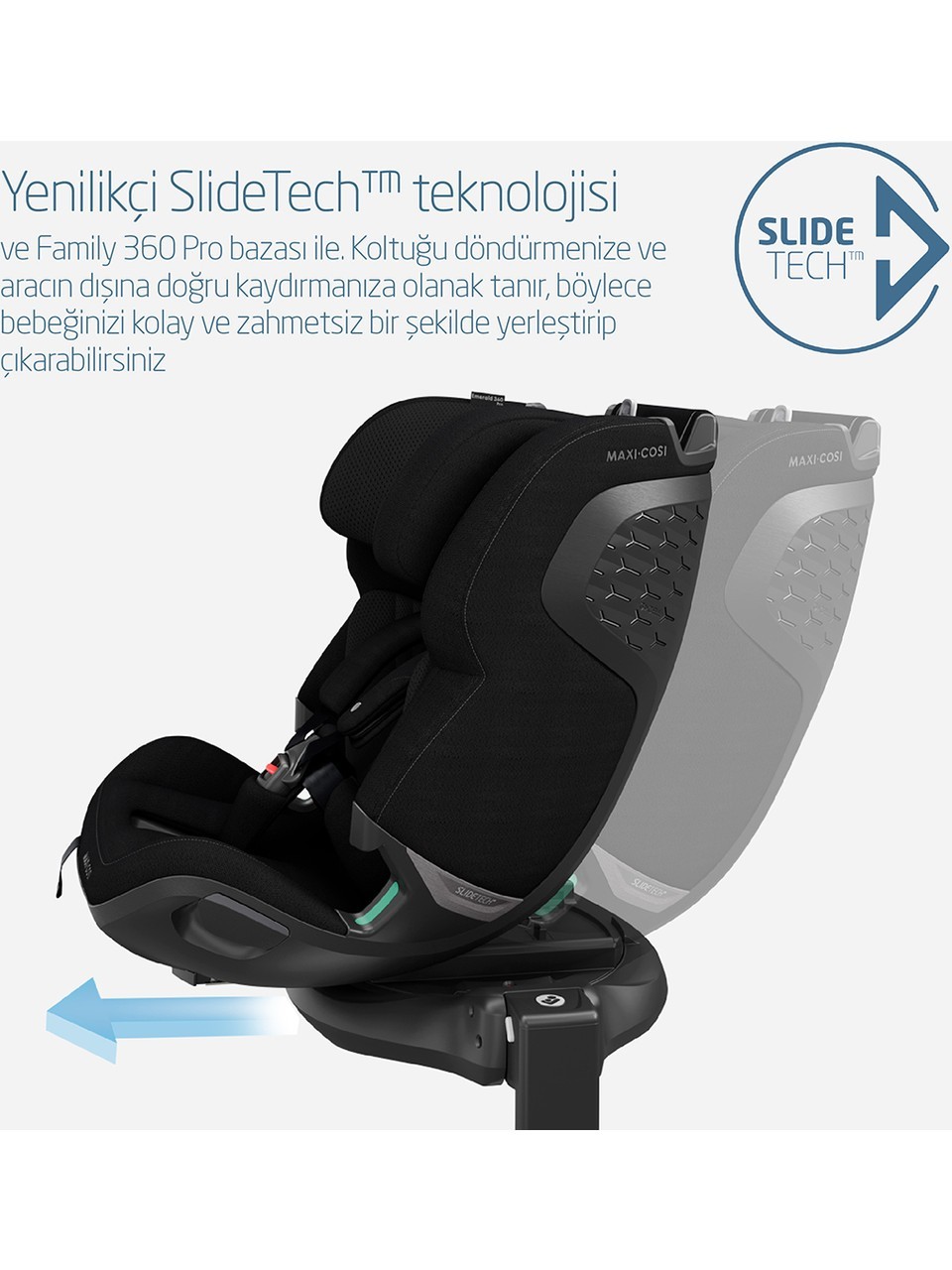 Maxi-Cosi Emerald 360 Pro Slidetech 0-36 kg Oto Koltuğu Authentic Black