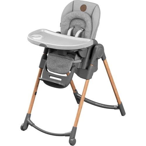 Maxi-Cosi Minla 6'sı Bir Arada  Ahşap Görünümlü Mama Sandalyesi Essential Grey