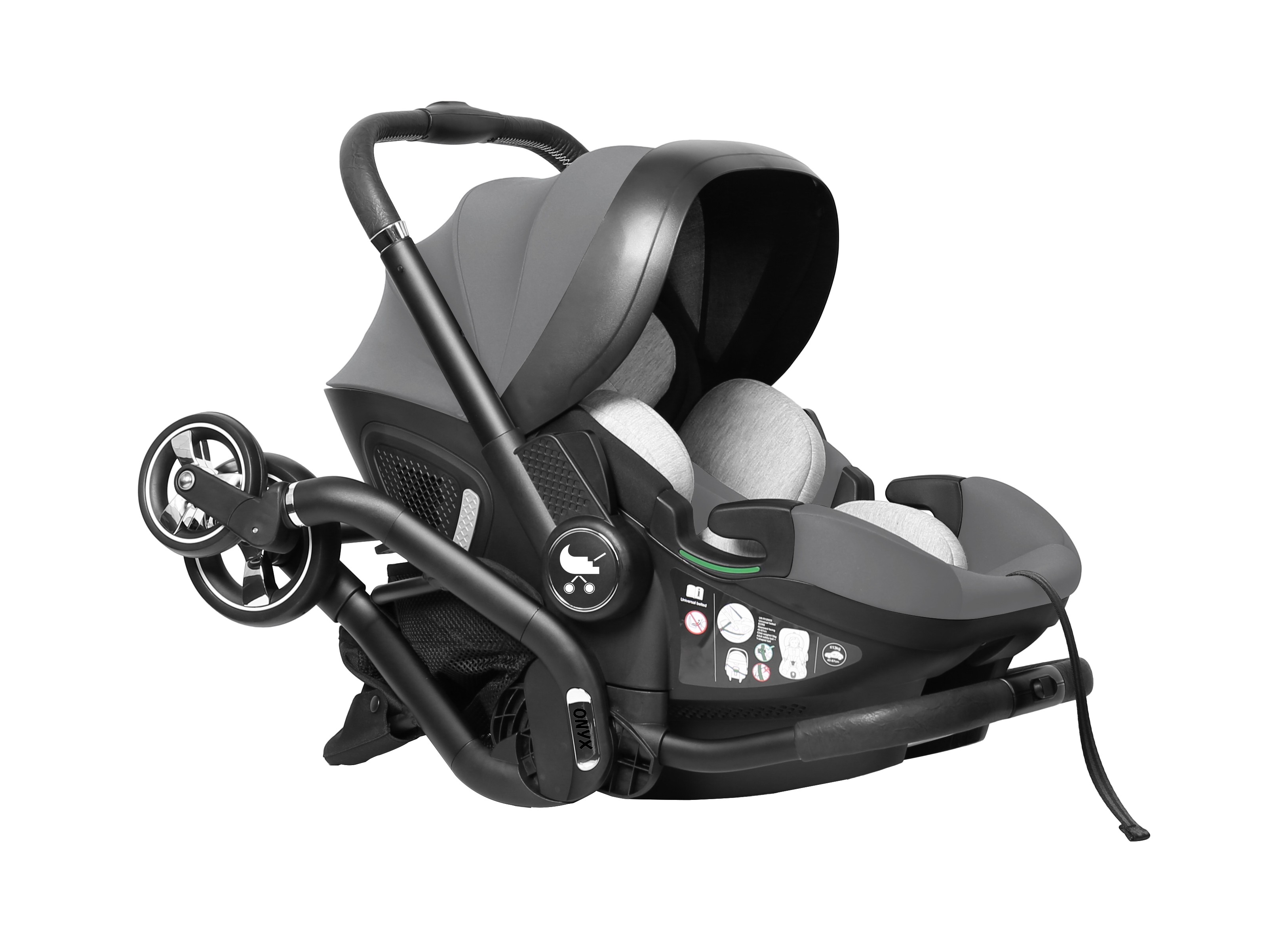 Merkür Bebe Onyx 2'si 1 Arada Oto Koltuğu Bebek Arabası Gri