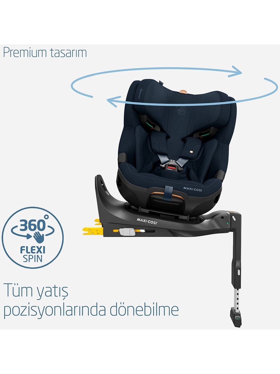 Maxi-Cosi Emerald 360 Pro Slidetech Dönebilir Yatabilir 0-36 kg Oto Koltuğu Authentic Blue