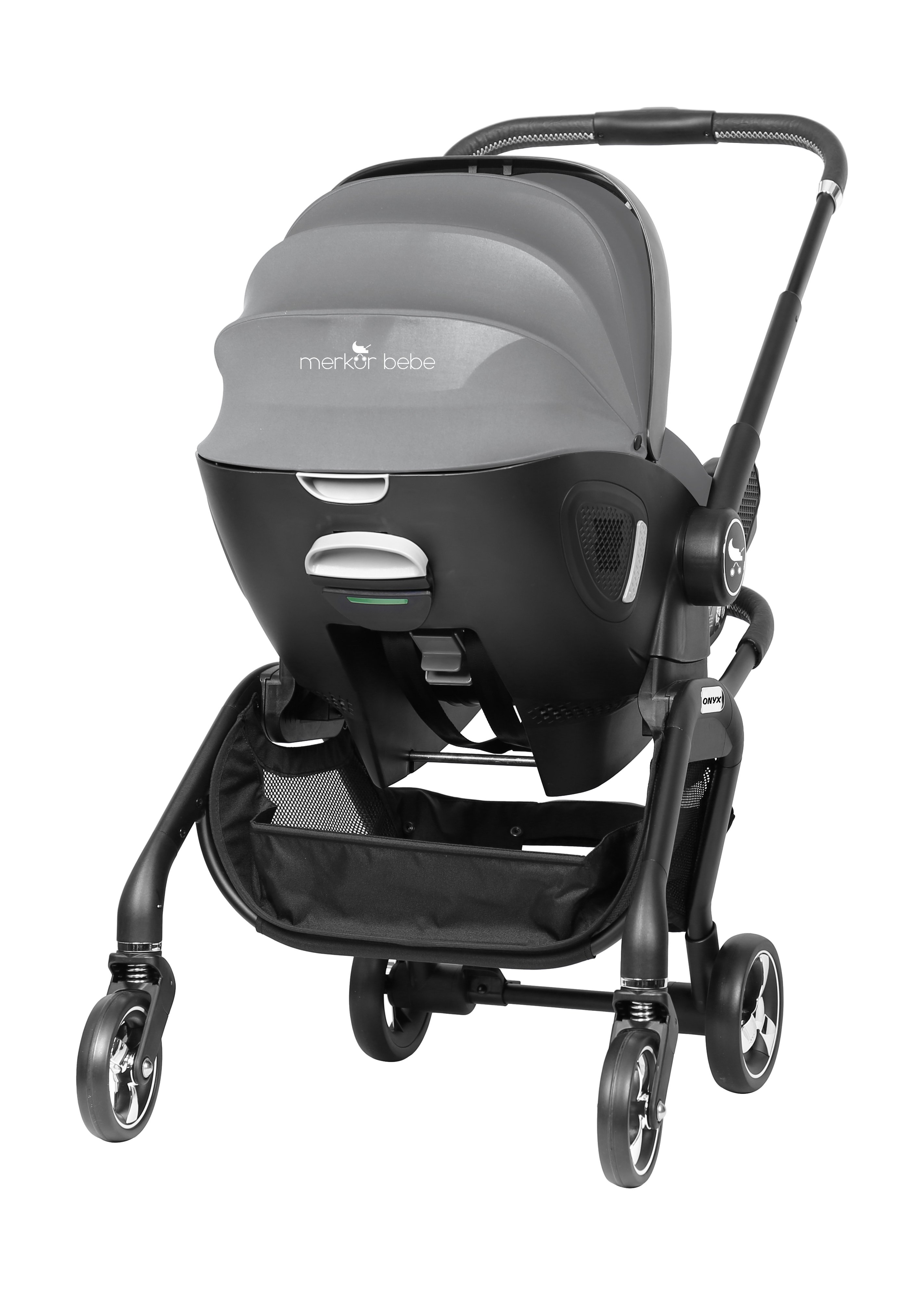 Merkür Bebe Onyx 2'si 1 Arada Oto Koltuğu Bebek Arabası Gri