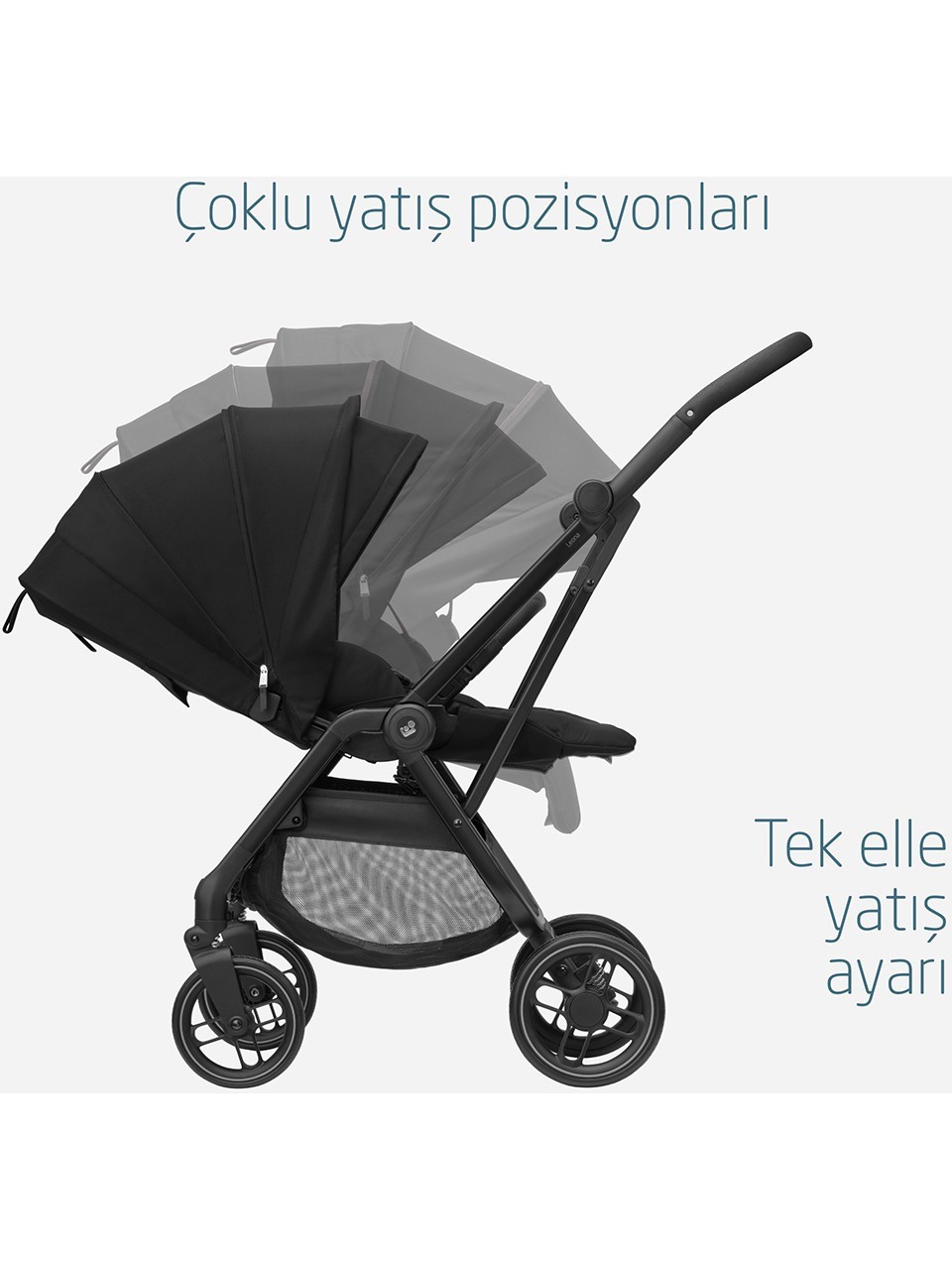 Maxi-Cosi Leona2 Çift Yönlü Tek Elle Katlanır Kompakt Bebek Arabası Twillic Black