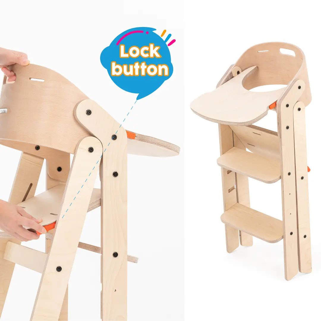 Mamatoyz Mychair Ahşap Katlanır Mama Sandalyesi Mint