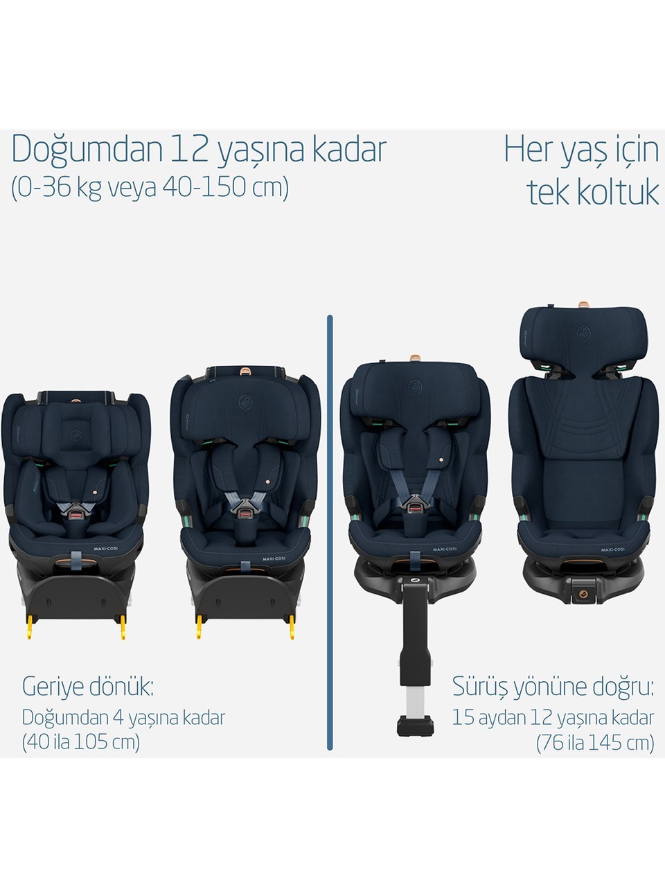 Maxi-Cosi Emerald 360 Pro Slidetech Dönebilir Yatabilir 0-36 kg Oto Koltuğu Authentic Blue