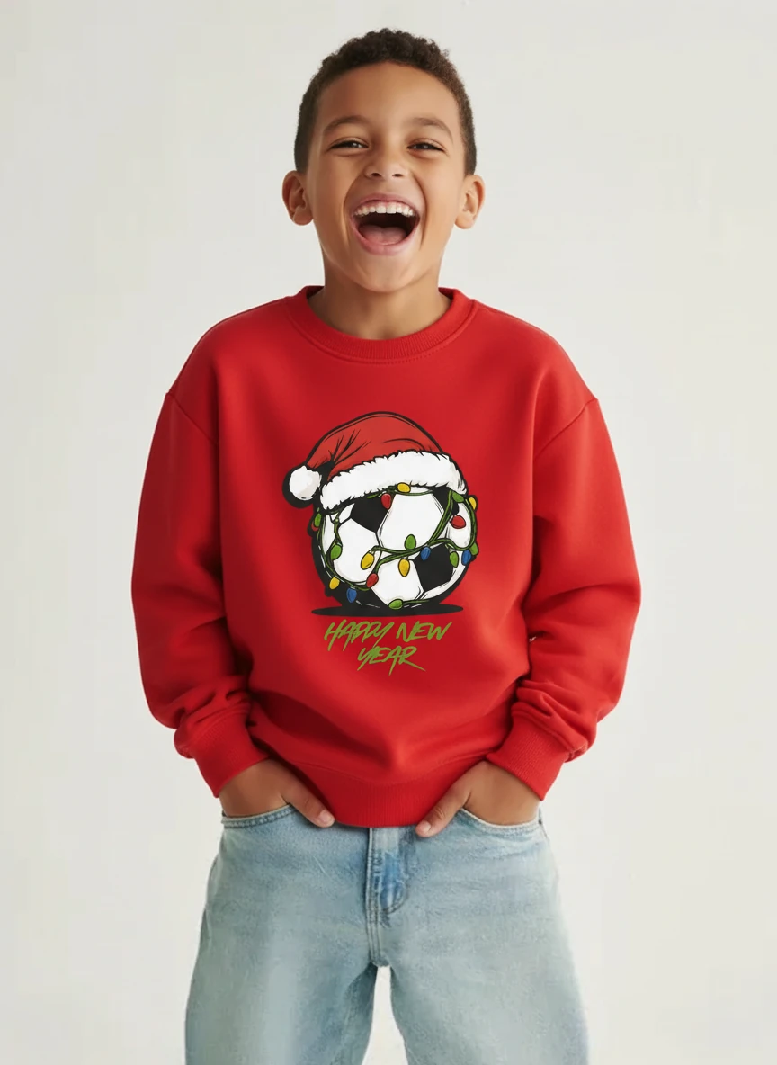 Yılbaşı Temalı Pamuklu Sweatshirt