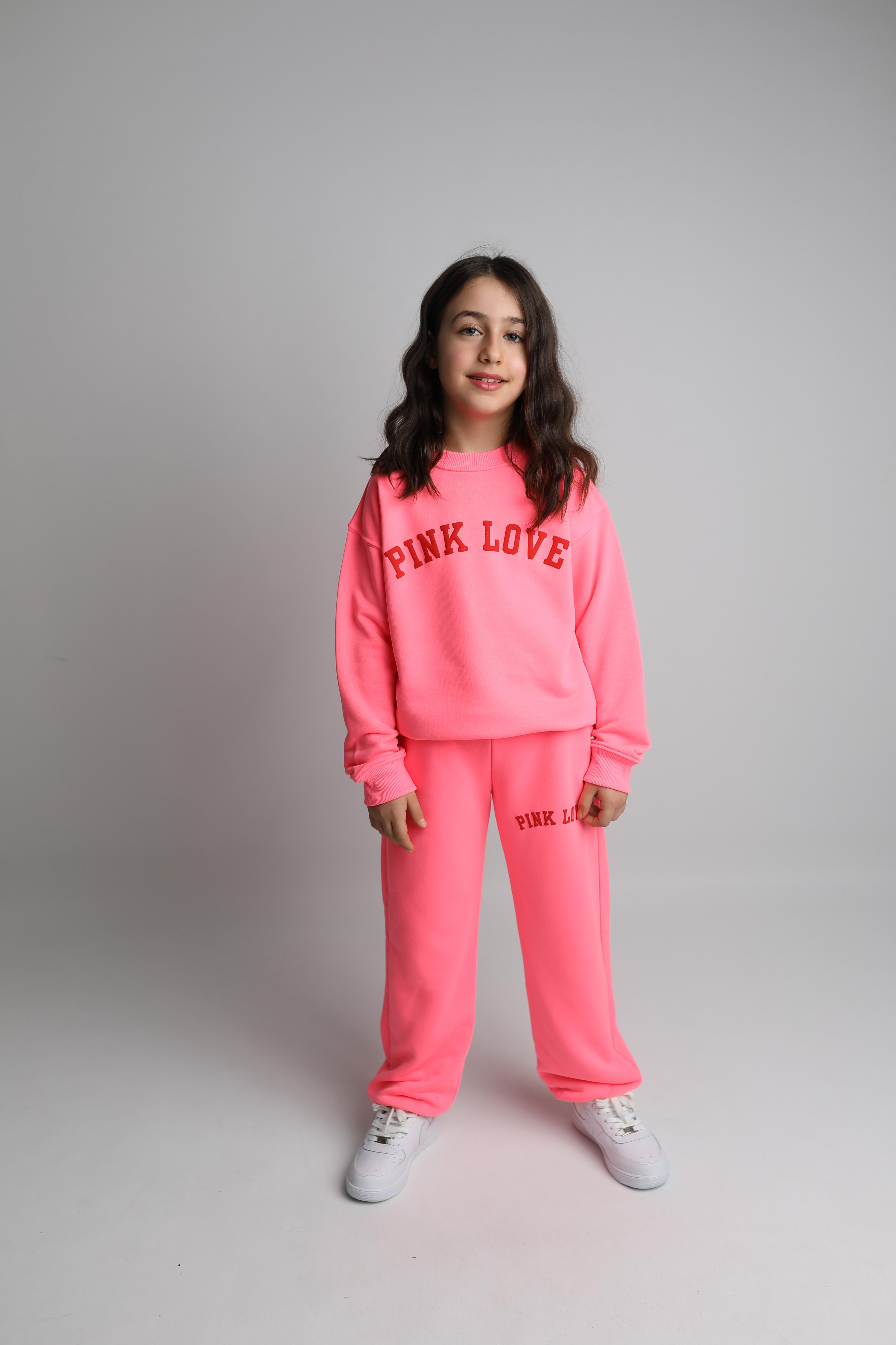 PINK LOVE SWEATSHIRT VE JOGGER TAKIM