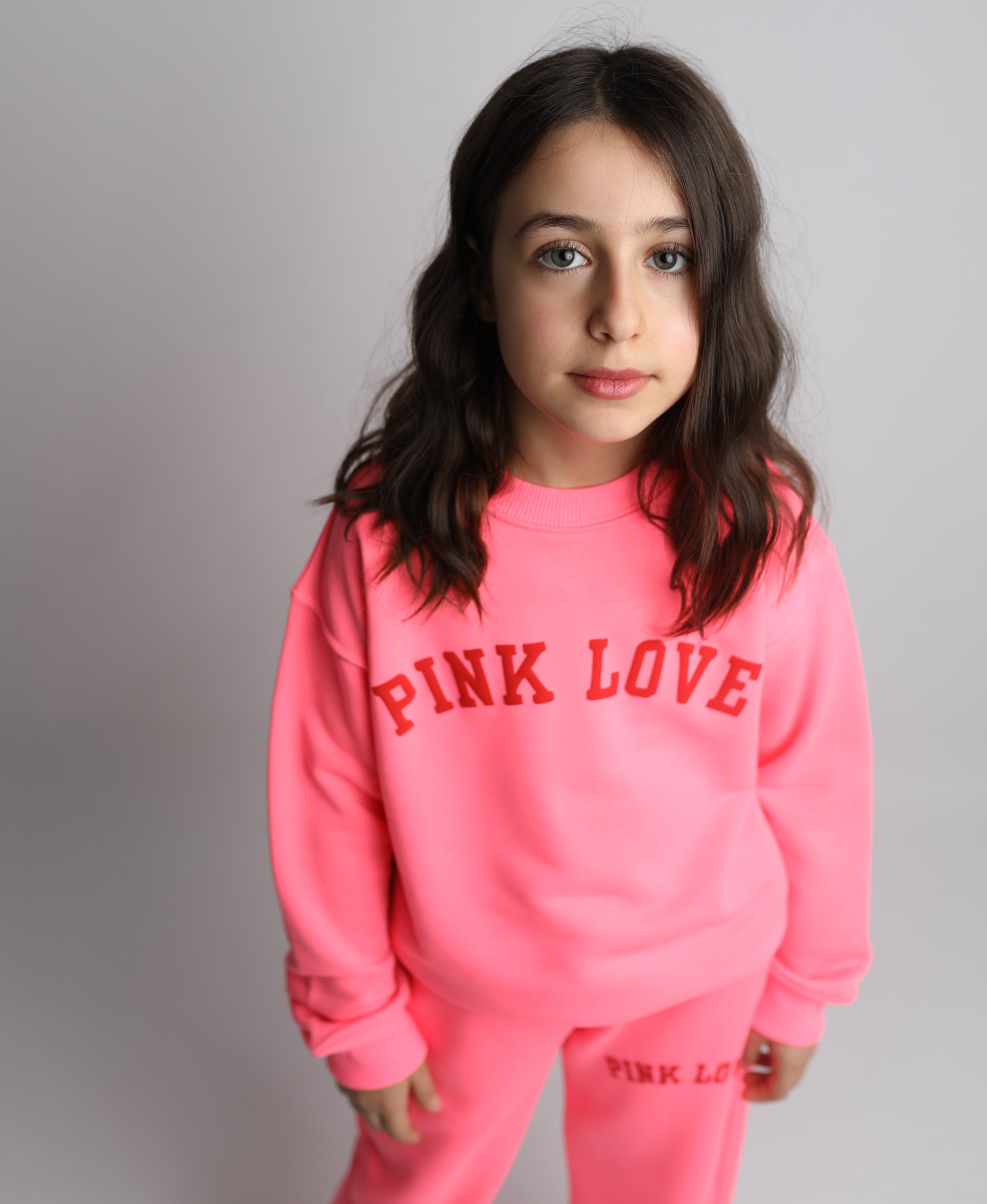 PINK LOVE SWEATSHIRT VE JOGGER TAKIM