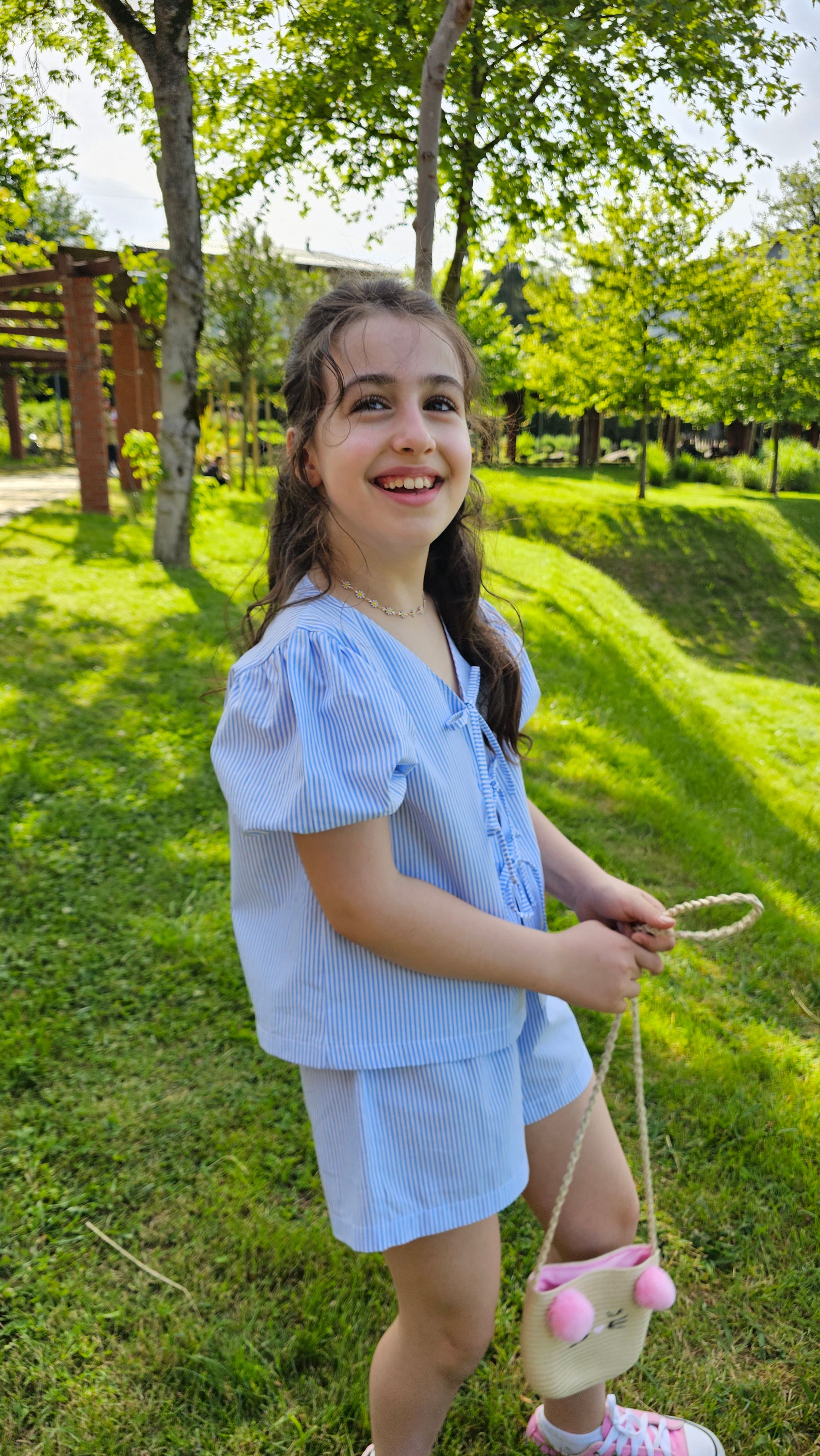 BAĞCIKLI MAVİ PAMUKLU TAKIM