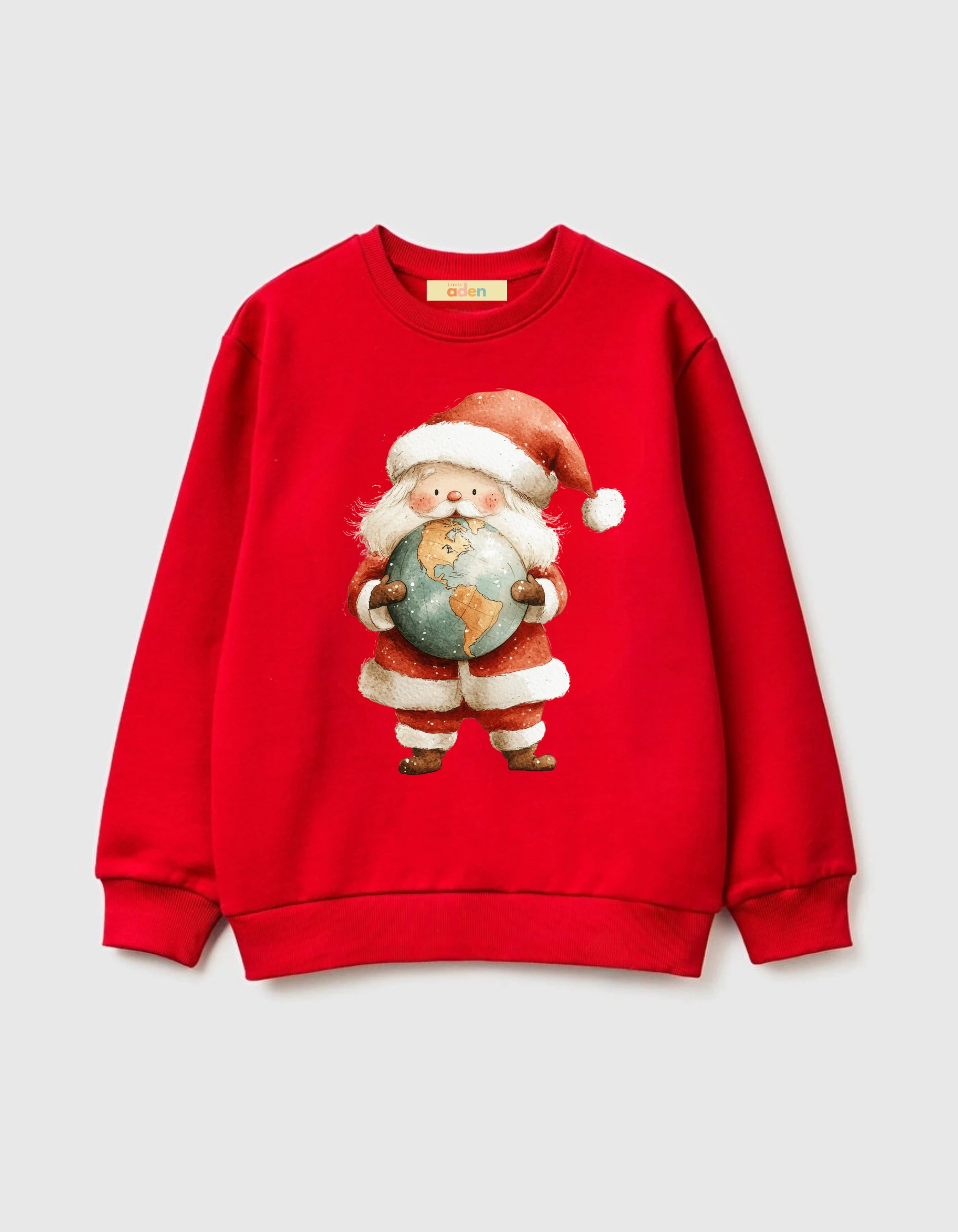 Yılbaşı Temalı Pamuklu Sweatshirt - Kırmızı4