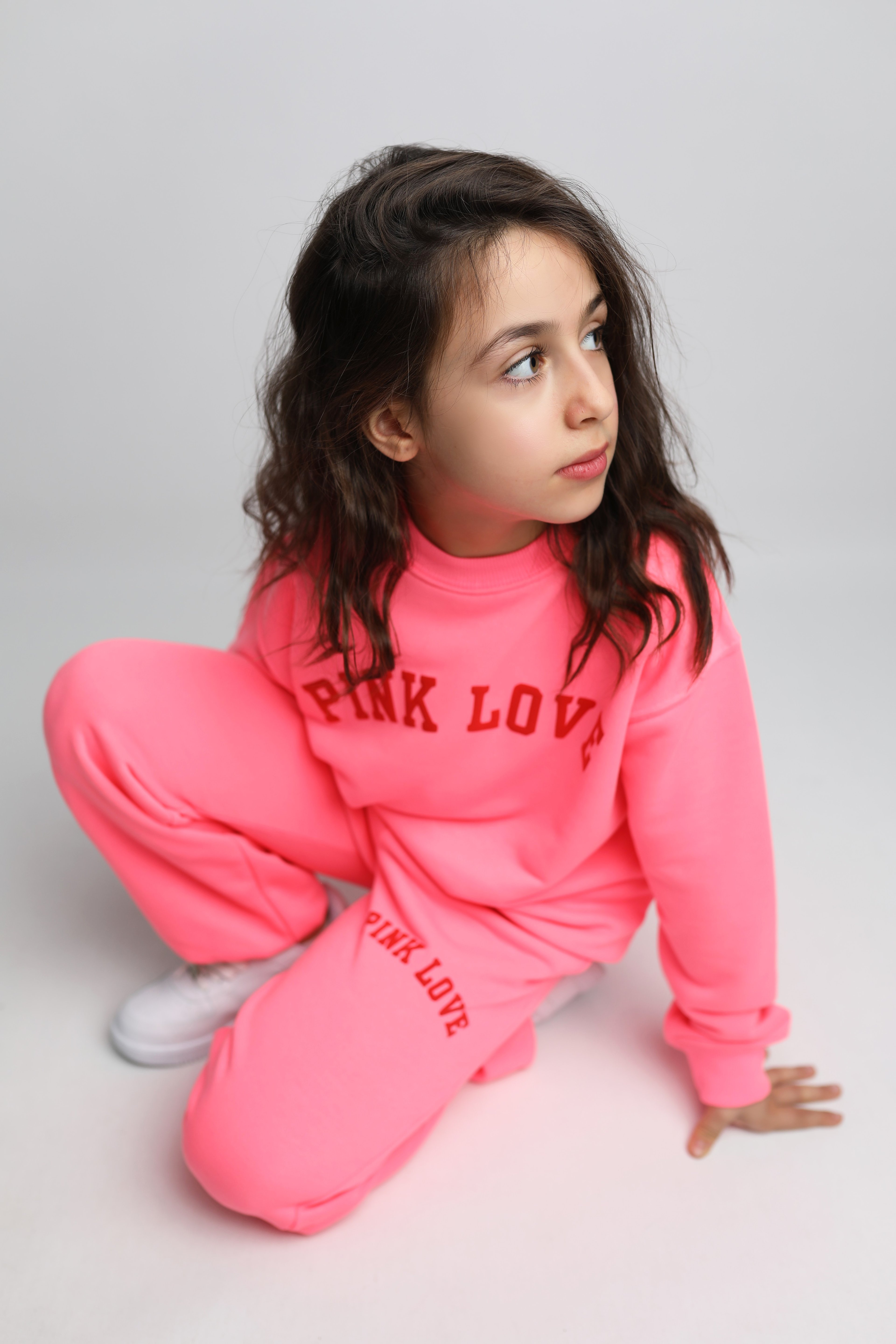 PINK LOVE SWEATSHIRT VE JOGGER TAKIM