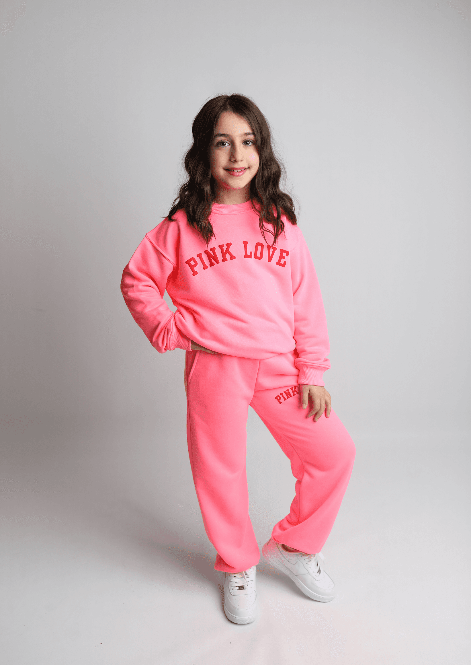 PINK LOVE SWEATSHIRT VE JOGGER TAKIM