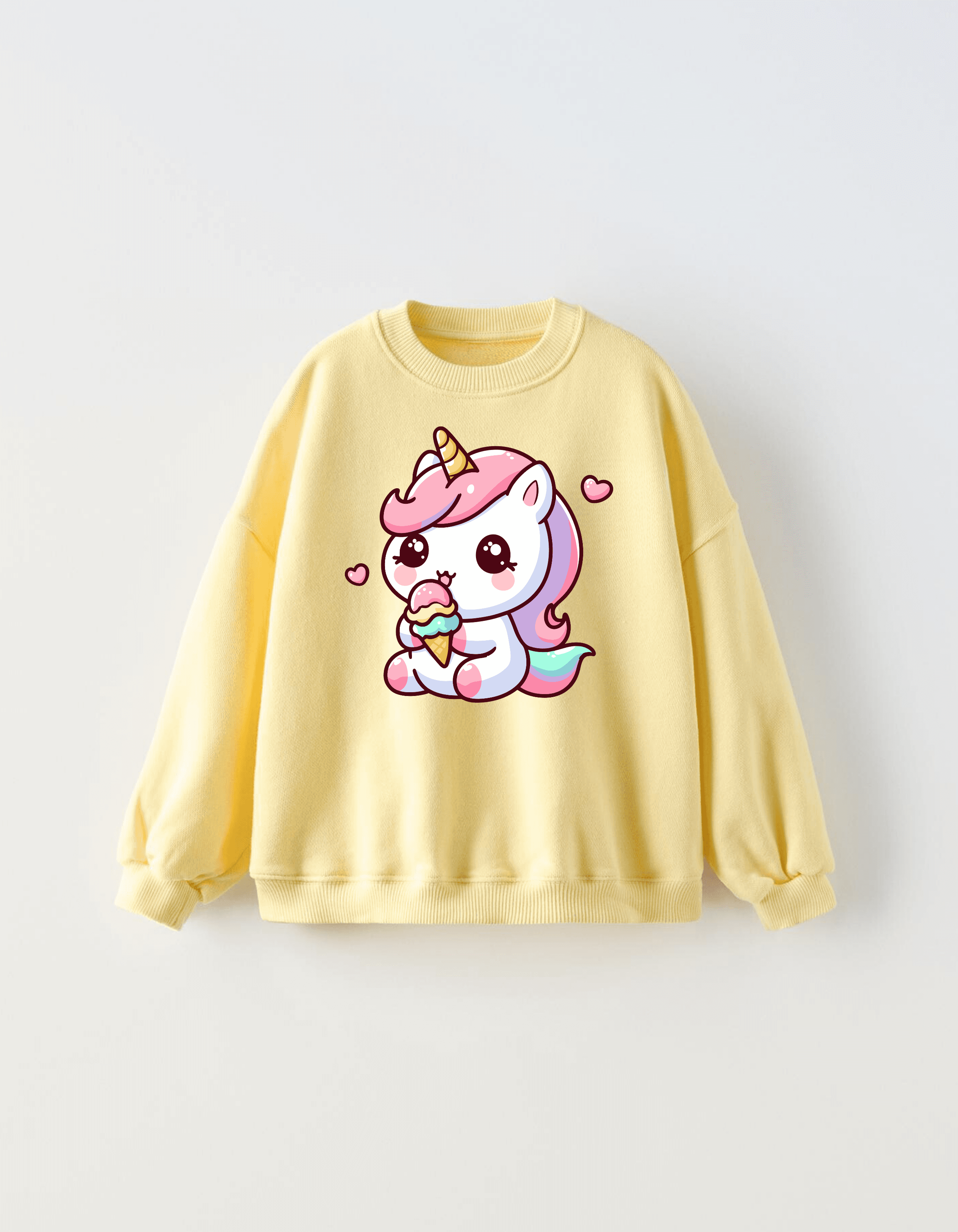 UNICORN BASKILI SARI SWEATSHIRT