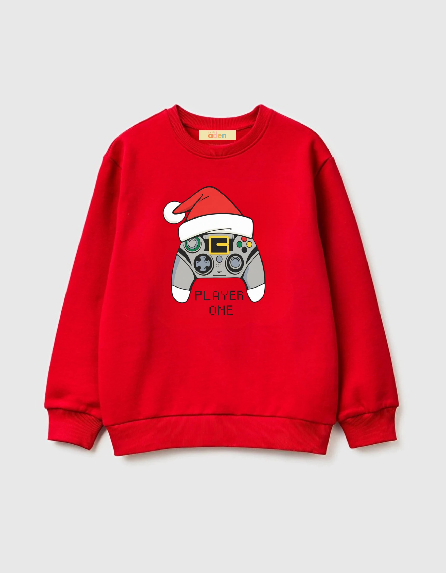 Yılbaşı Temalı Pamuklu Sweatshirt - Kırmızı4