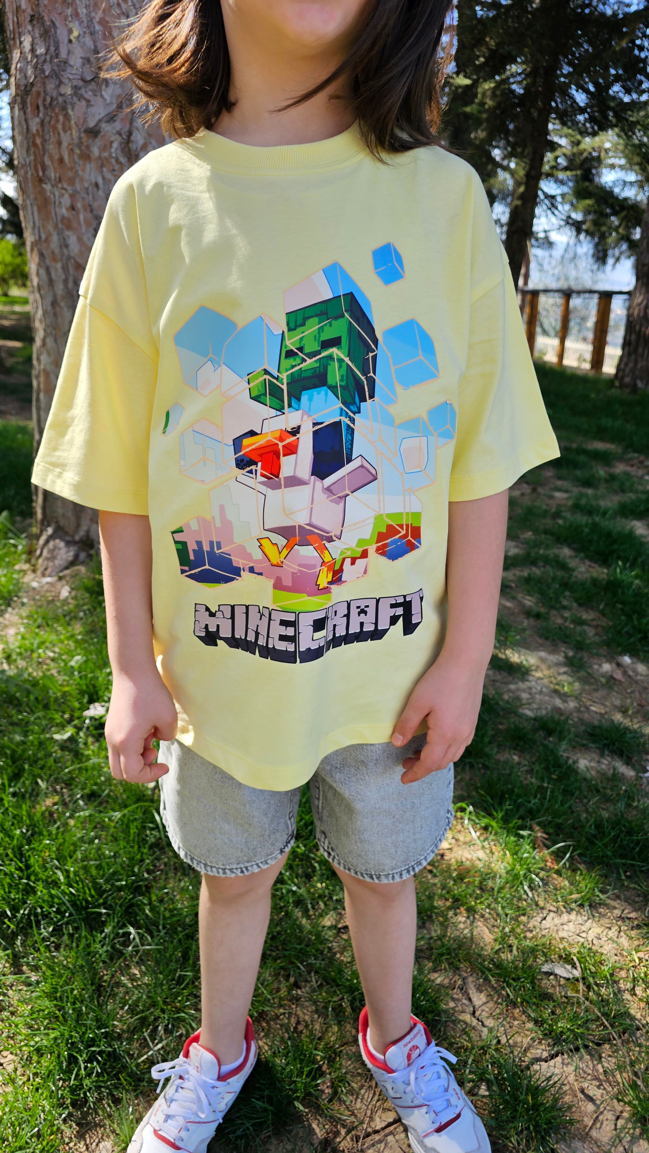 MINECRAFT BASKILI PAMUKLU TİŞÖRT