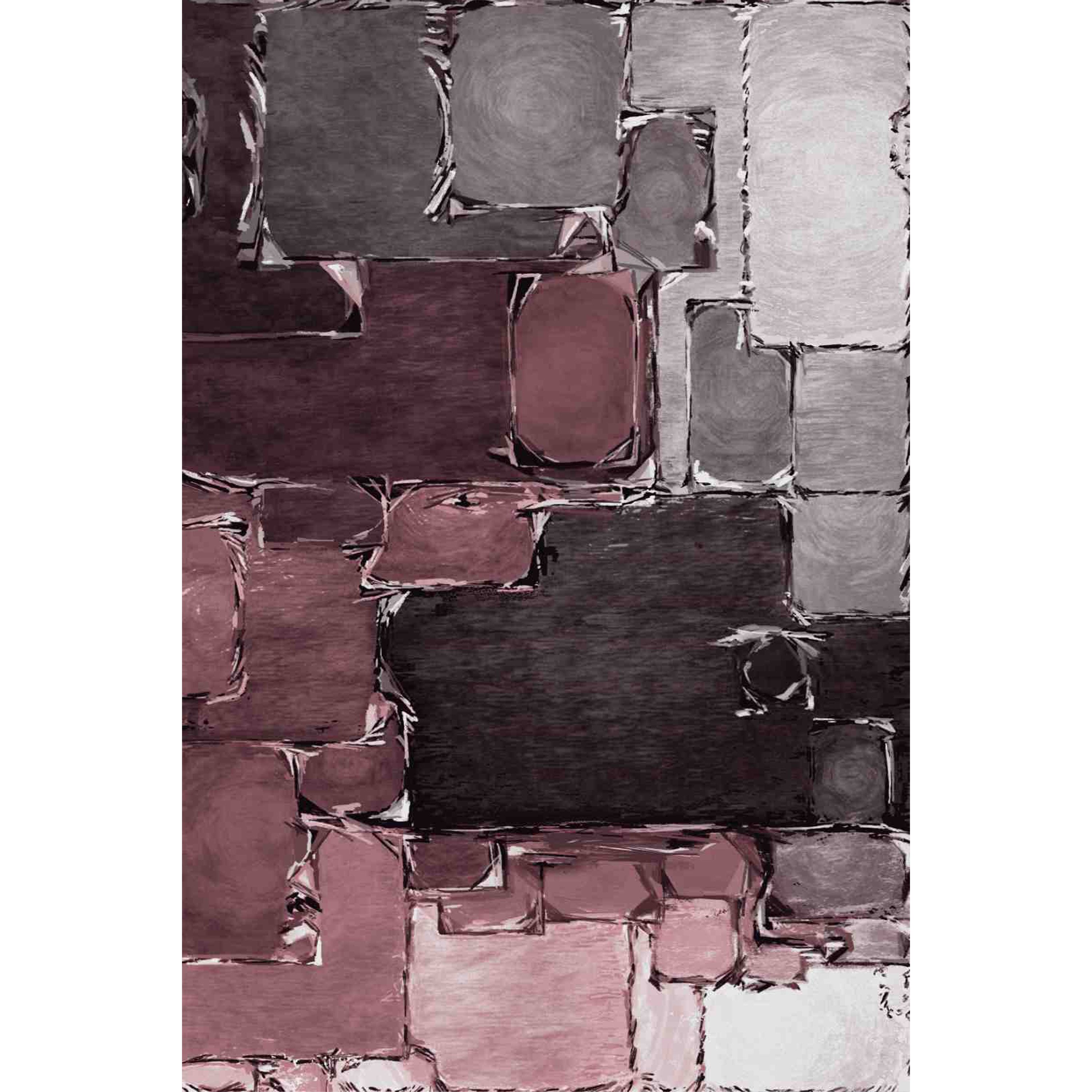 Pastel Modern Bordo Gri Gülkurusu Dokuma Taban Salon Halısı