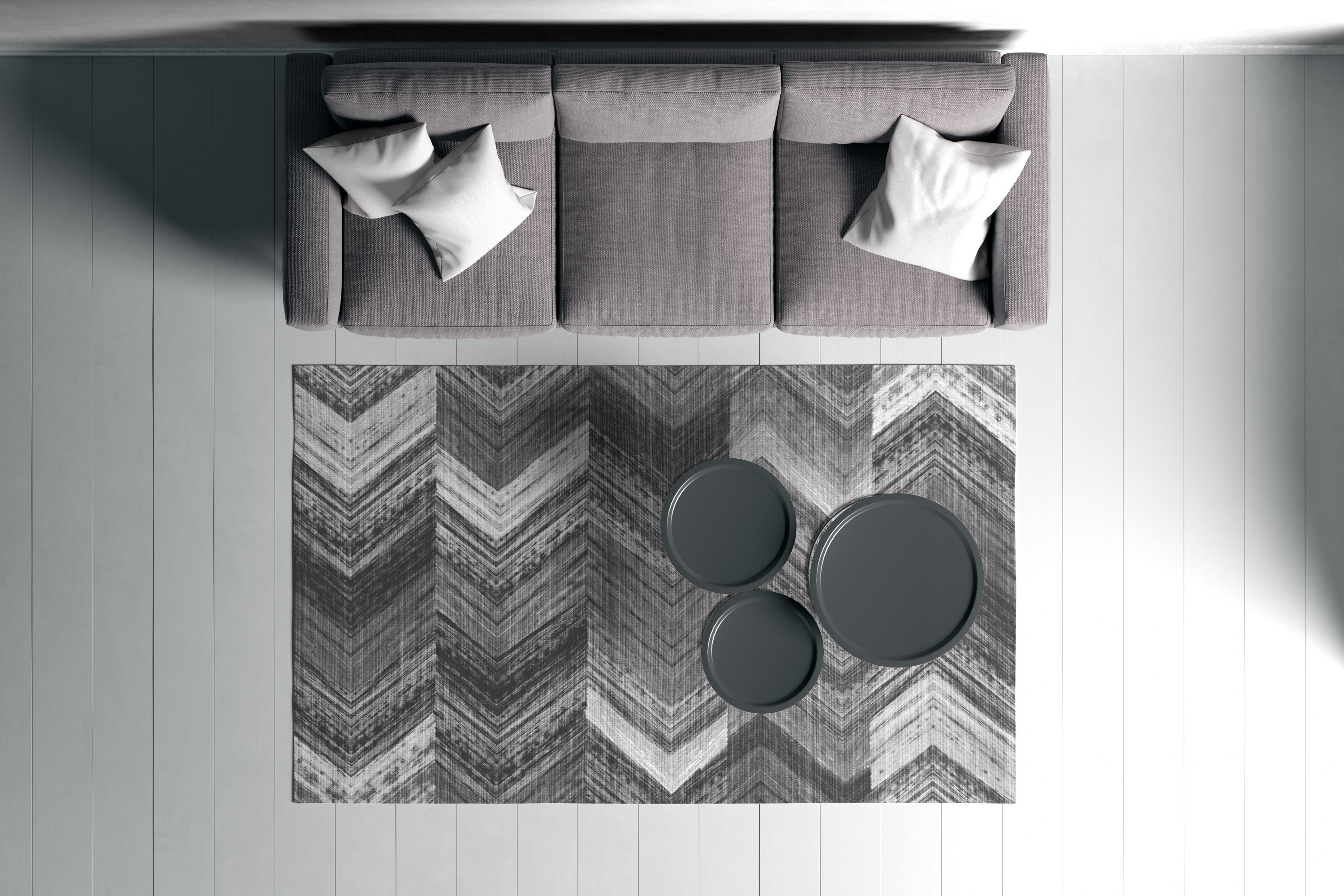 ZigZag Desenli Deri Taban Salon Halısı