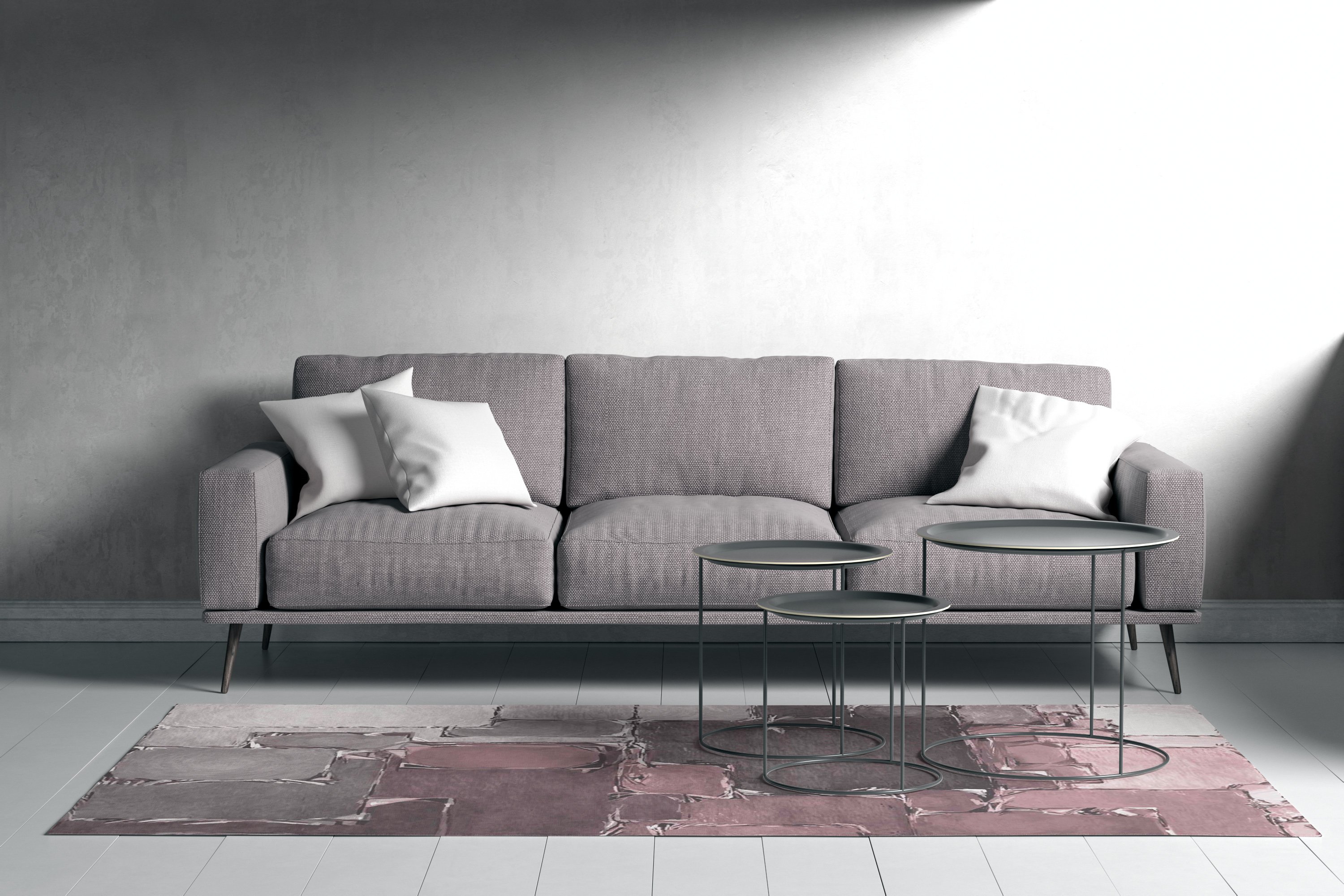 Pastel Modern Bordo Gri Gülkurusu Dokuma Taban Salon Halısı