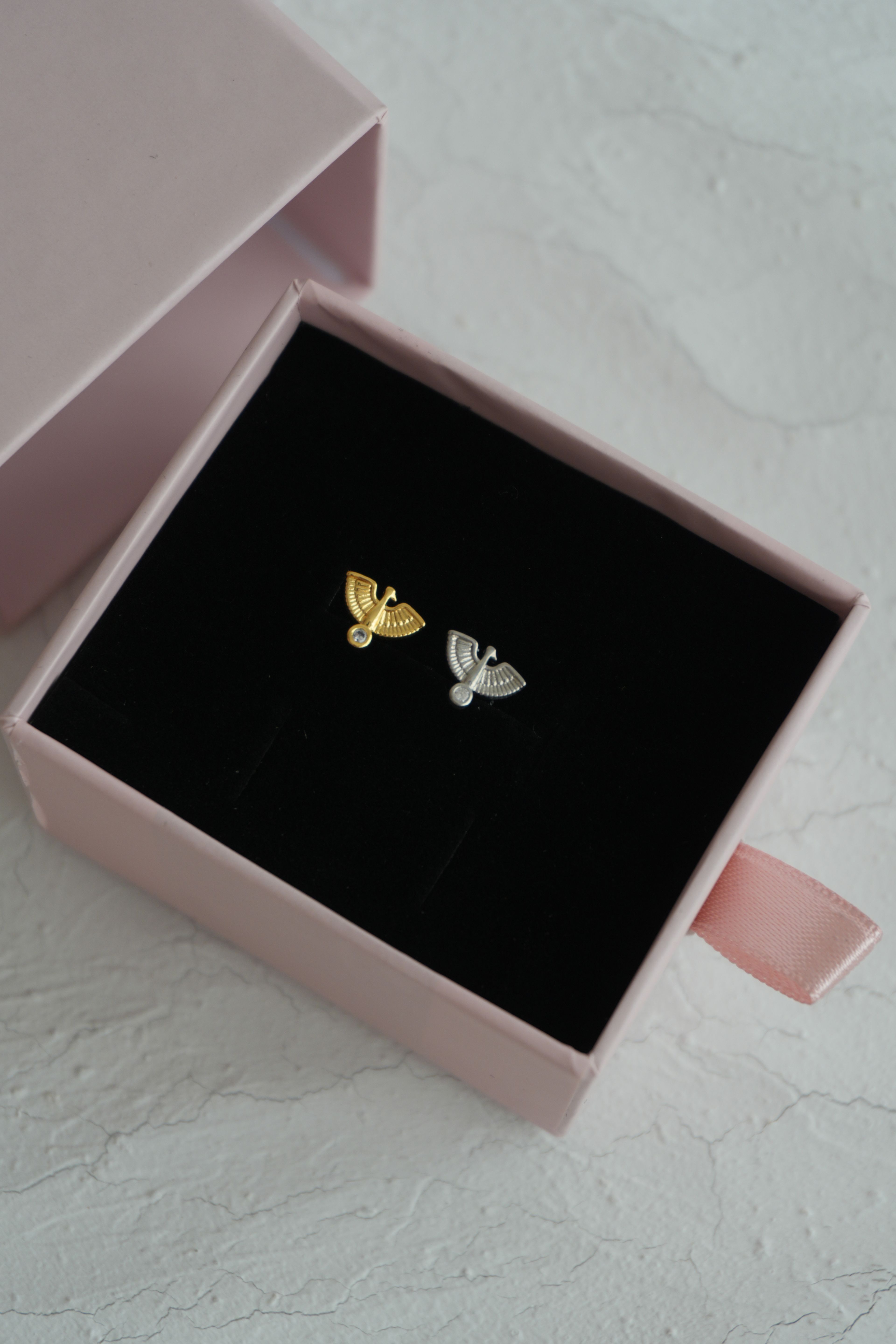 Taşlı Kuş Figürlü Tragus 1 Adettir | 316L Çelik