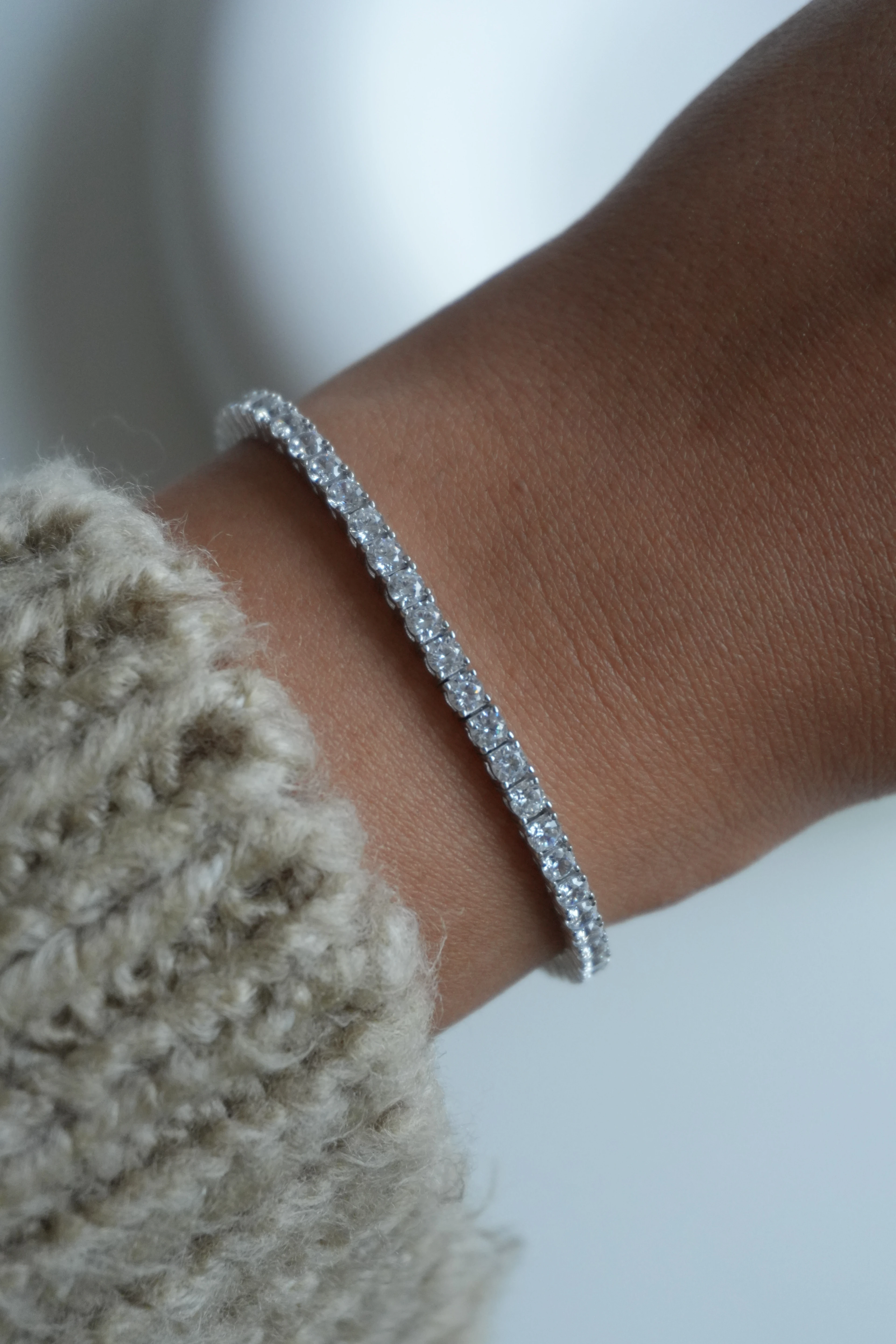 3mm Döküm Su yolu Bileklik | 925 Ayar Gümüş