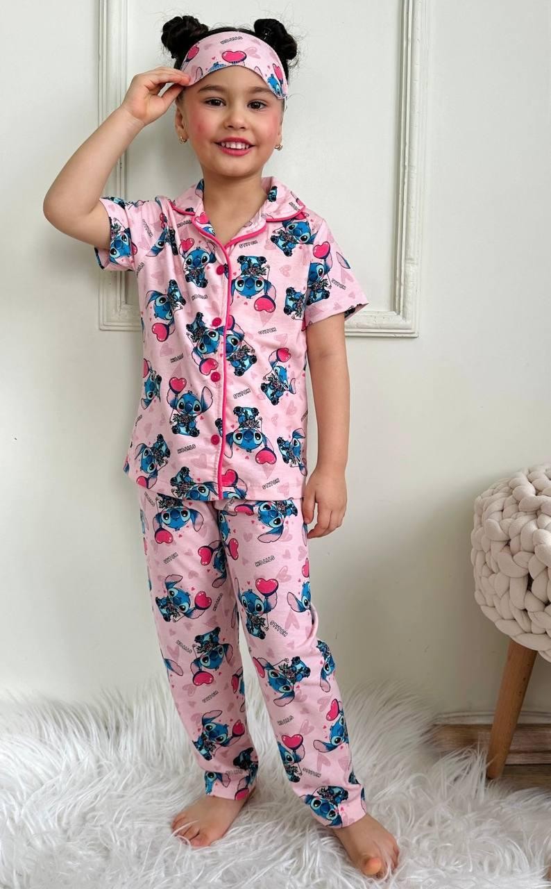 sevimli Karakter kız çocuk pijama takımı