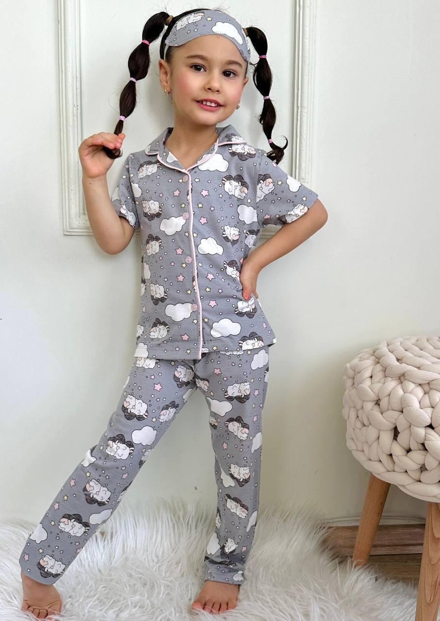 Bulut ve Sevimli Kız Karakterli Kız Çocuk Pijama Takımı