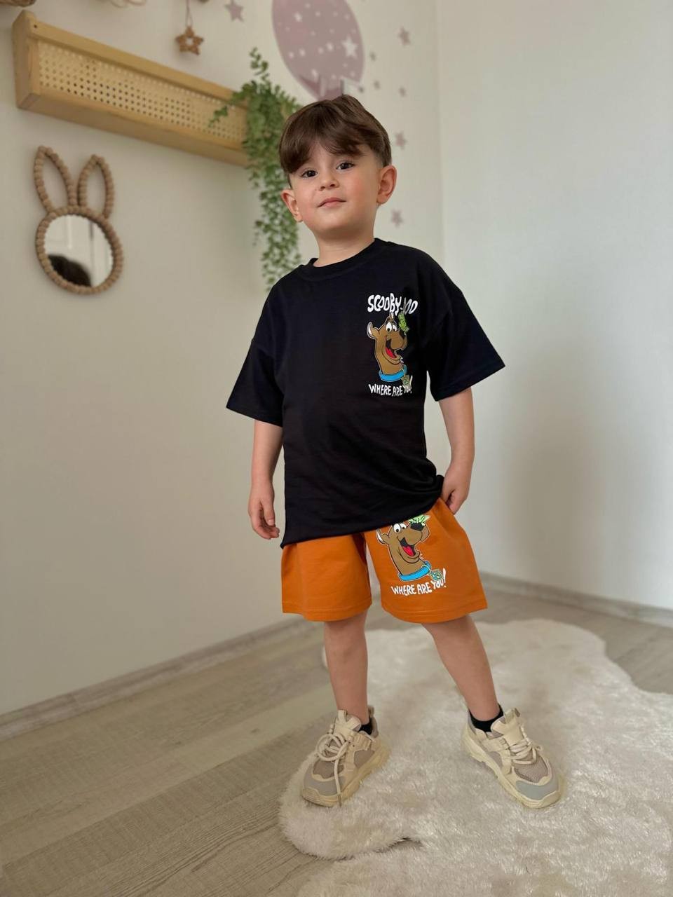 Scooby Doo Baskılı Erkek Çocuk Şortlu Takım