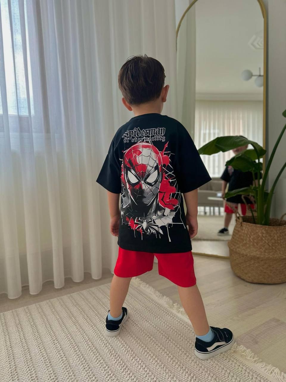 Spider Man Baskılı Erkek Çocuk Şortlu Takım