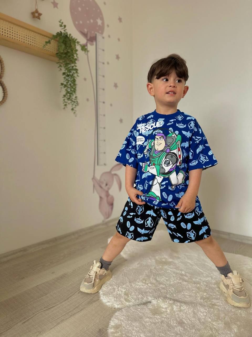 Robo Stark Süper Kahramanlı Baskılı Erkek Çocuk Şortlu Takım