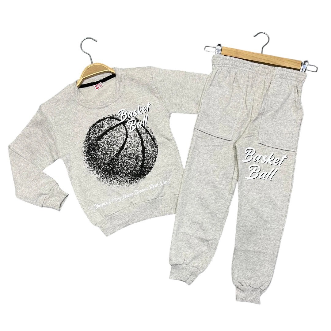 Erkek Çocuk Basketbol Baskılı Manşetli Cepli Alt Üst Takım