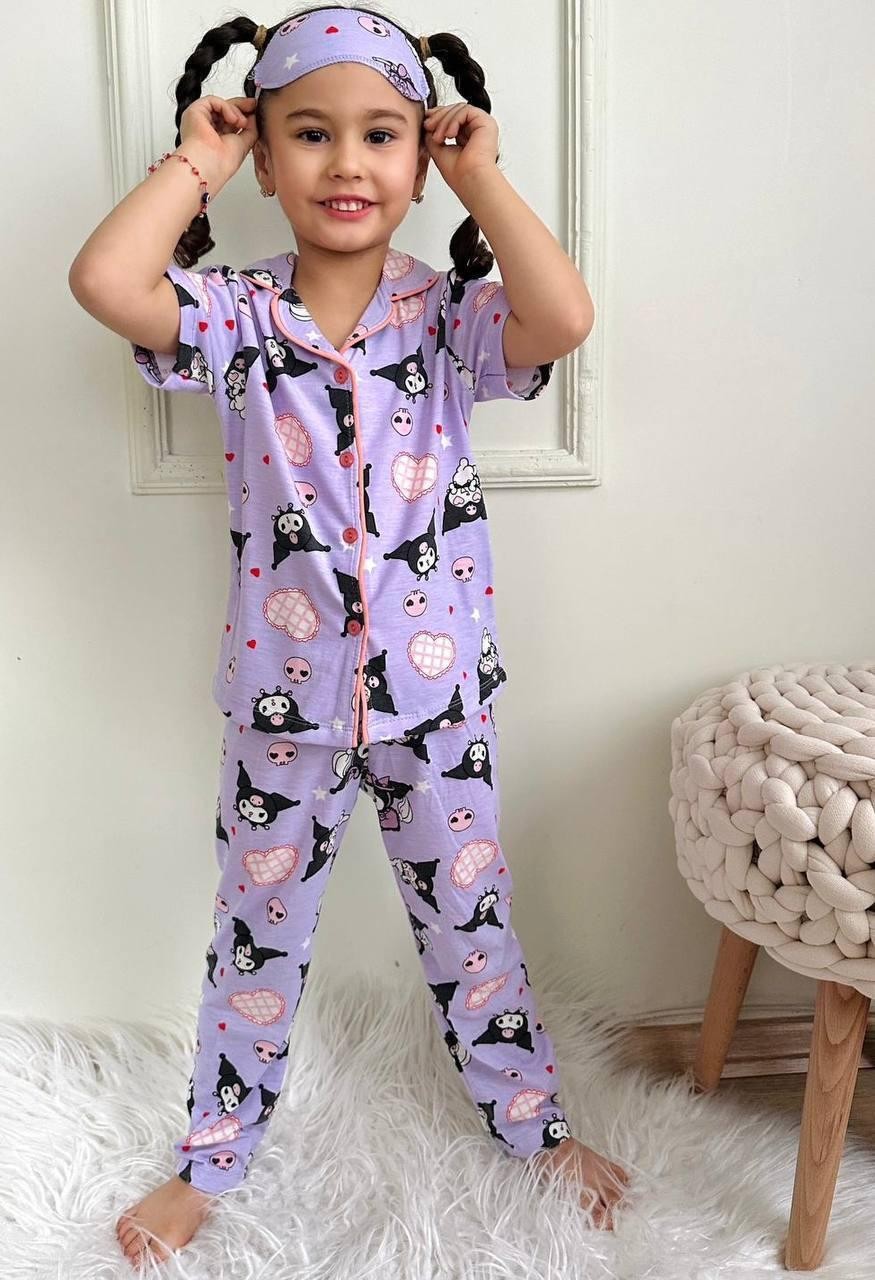 Kuromi karakterli kız çocuk pijama takımı
