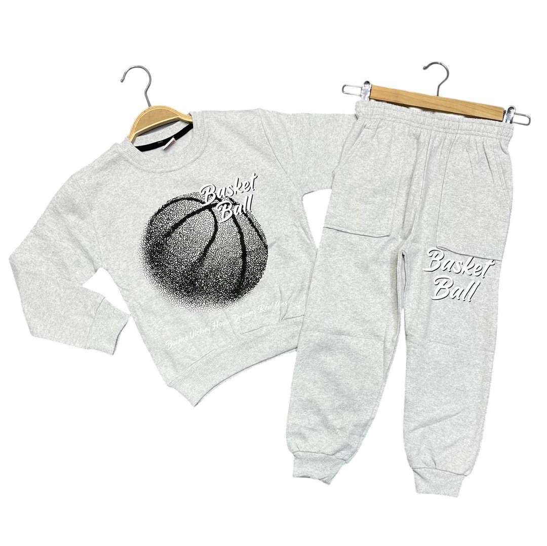 Erkek Çocuk Basketbol Baskılı Manşetli Cepli Alt Üst Takım