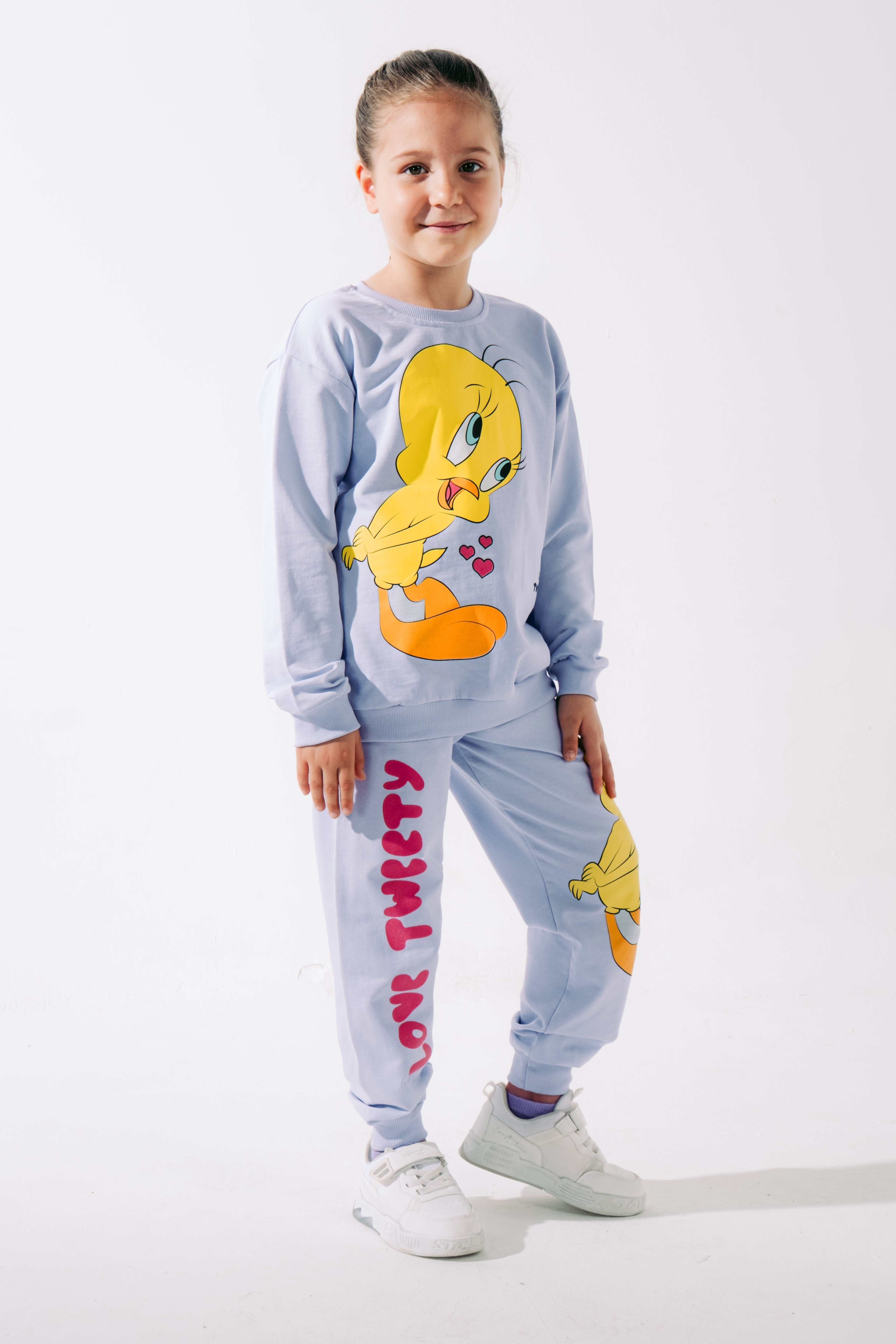Love Tweety Baskılı 3-10 Yaş Lila Mevsimlik Kız Takım