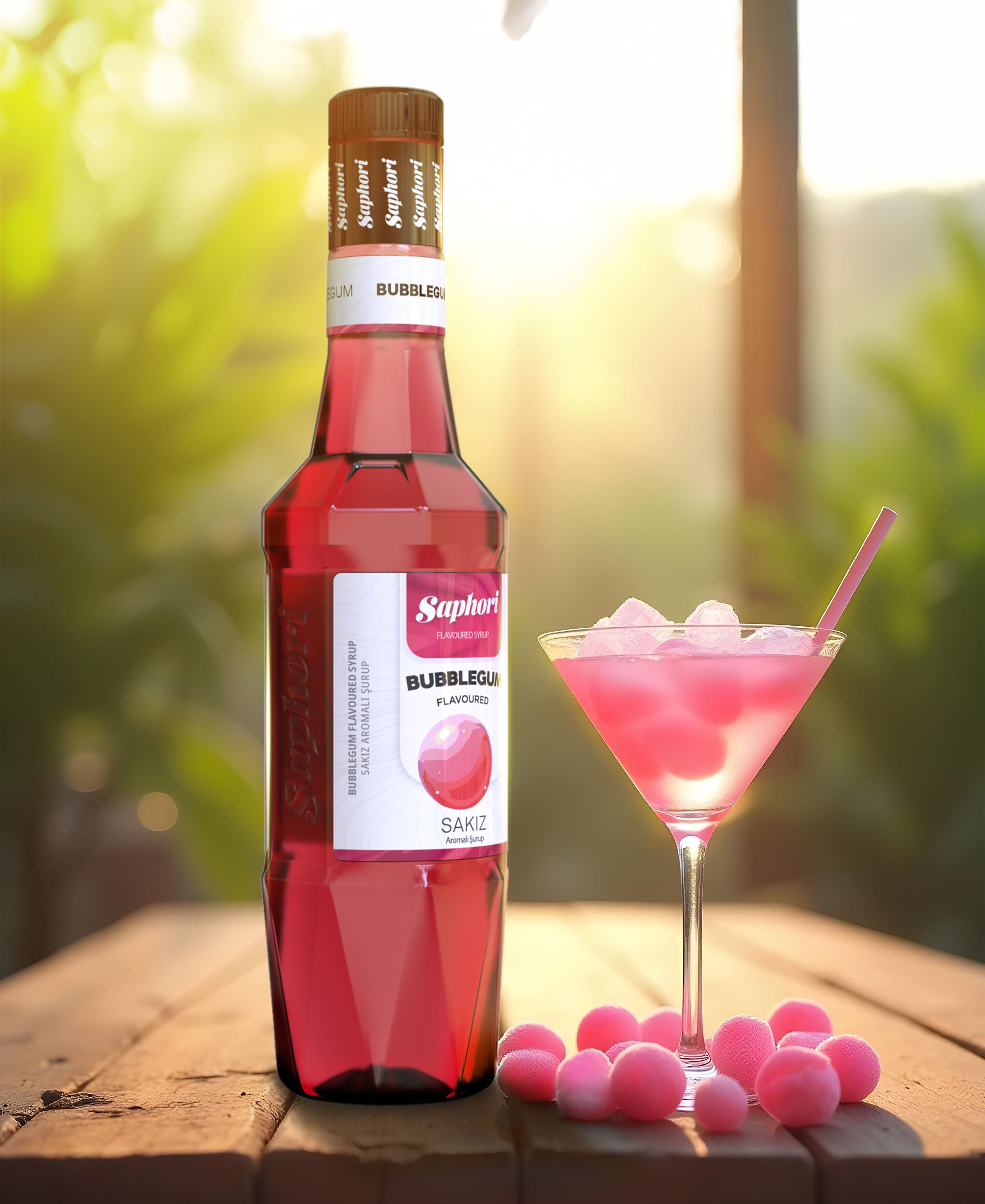 Saphori Bubble Gum Flavored Cocktail Syrup