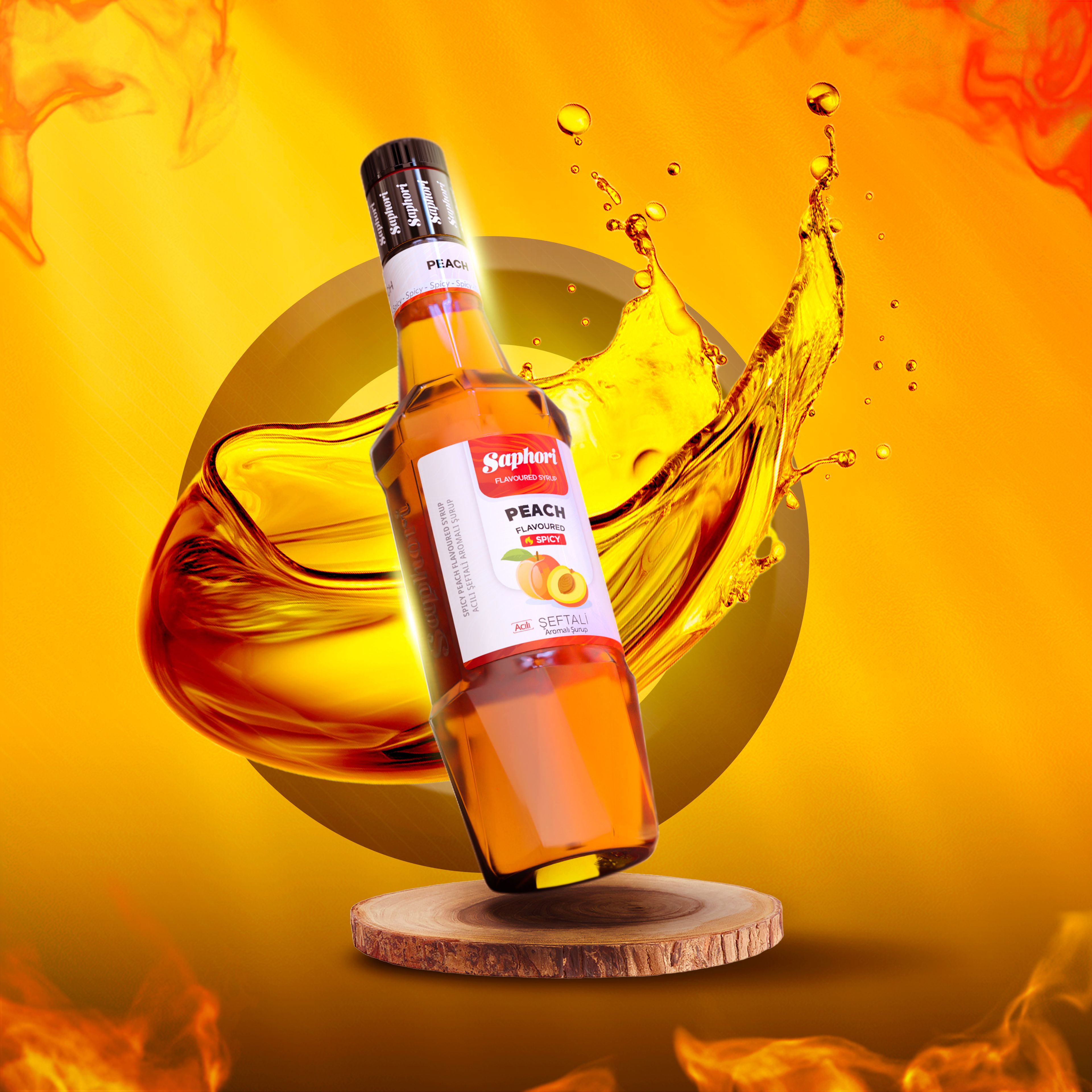 Saphori Spicy Peach Flavored Cocktail Syrup 700 ML