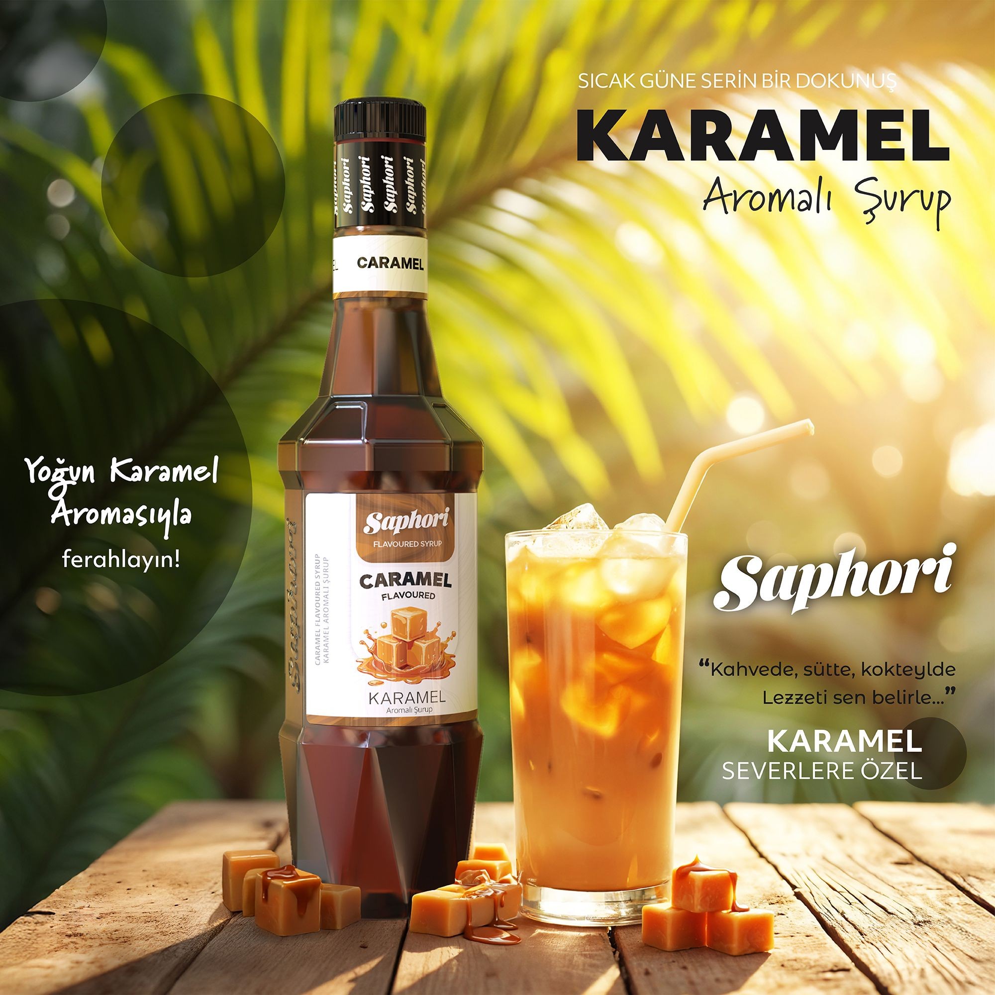 Saphori Karamel Aromalı Kokteyl Şurubu 700 ML