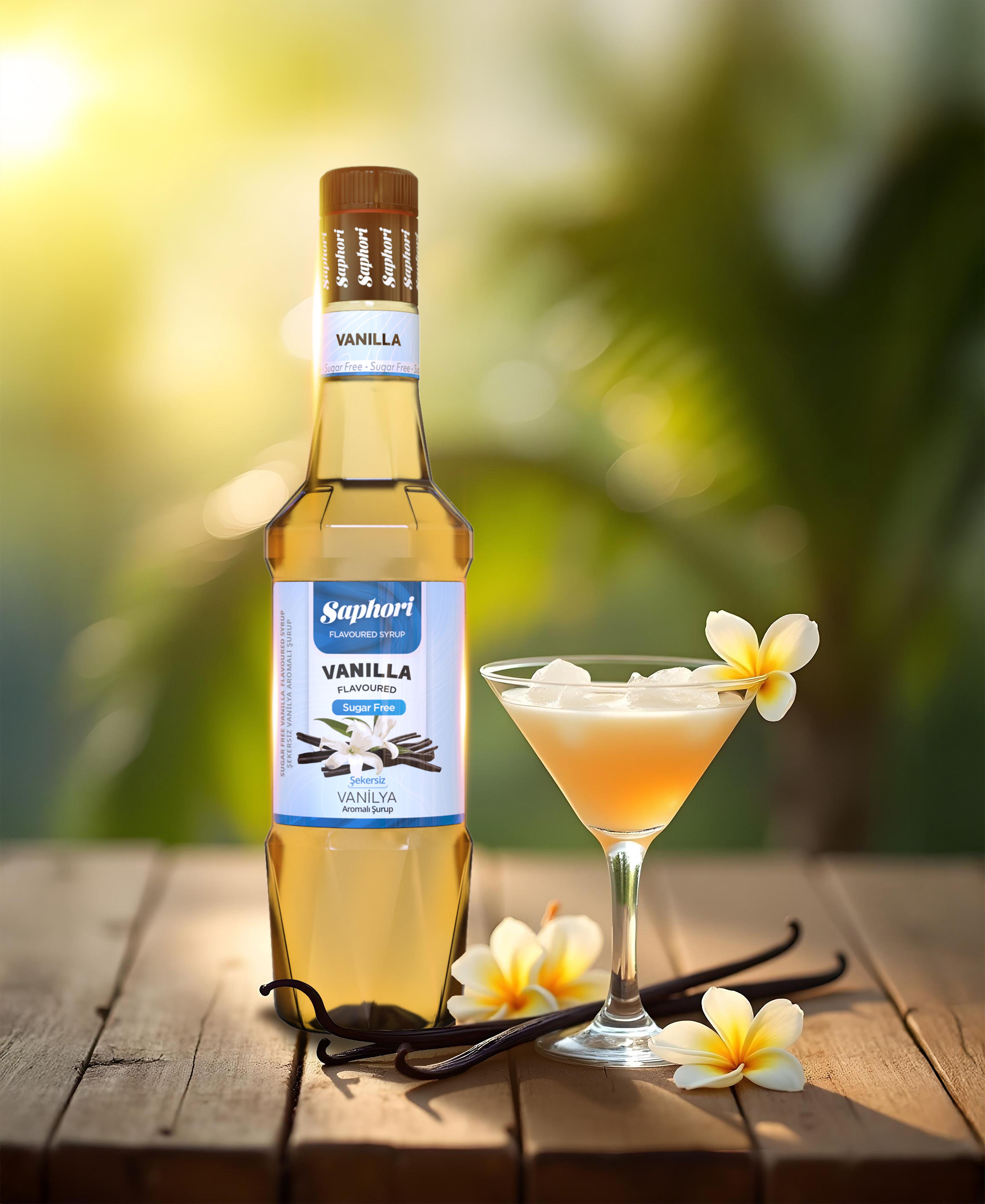 Saphori Şekersiz Vanilya Aromalı Kokteyl Şurubu 700 ML