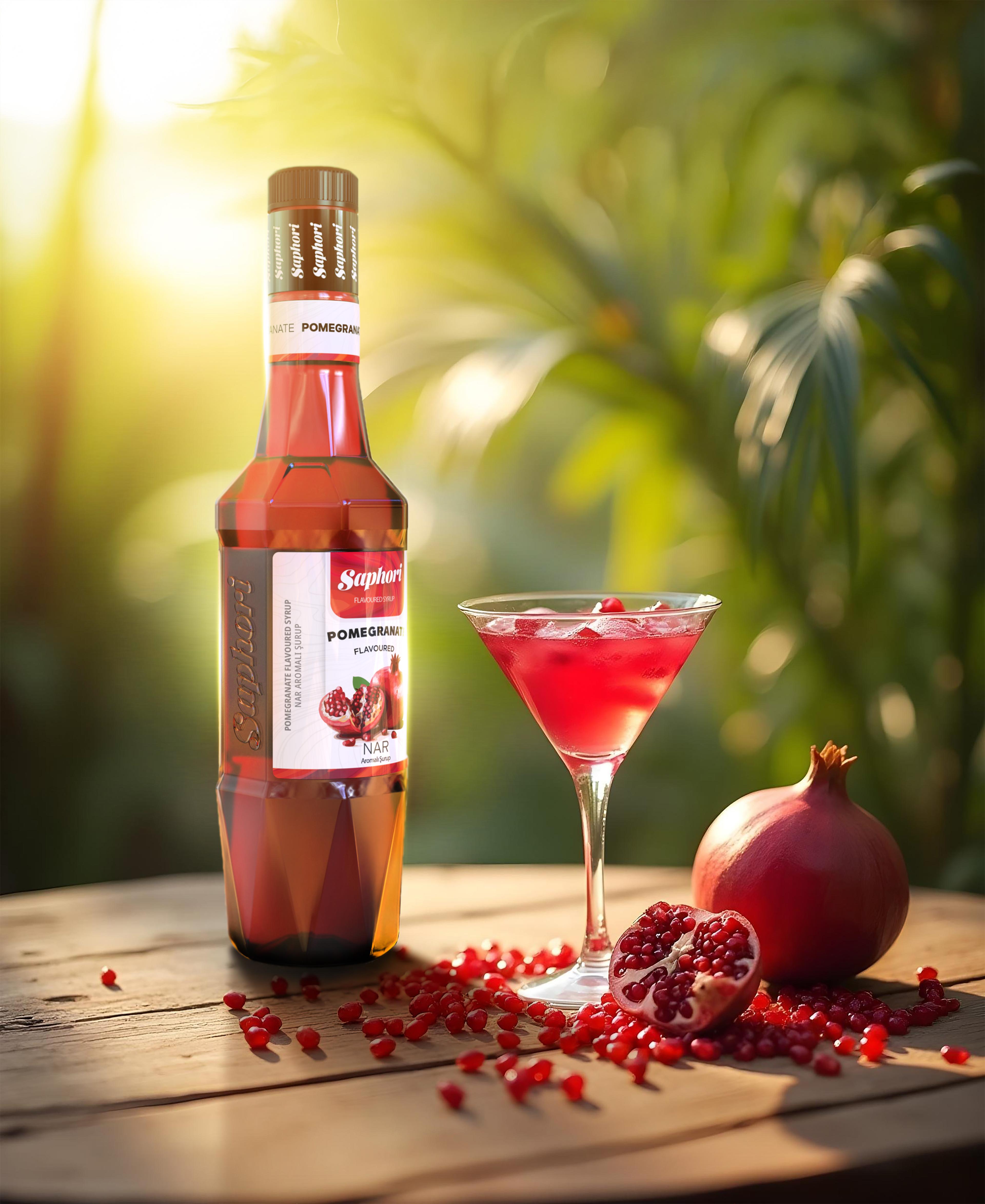 Saphori Pomegranate Flavored Cocktail Syrup