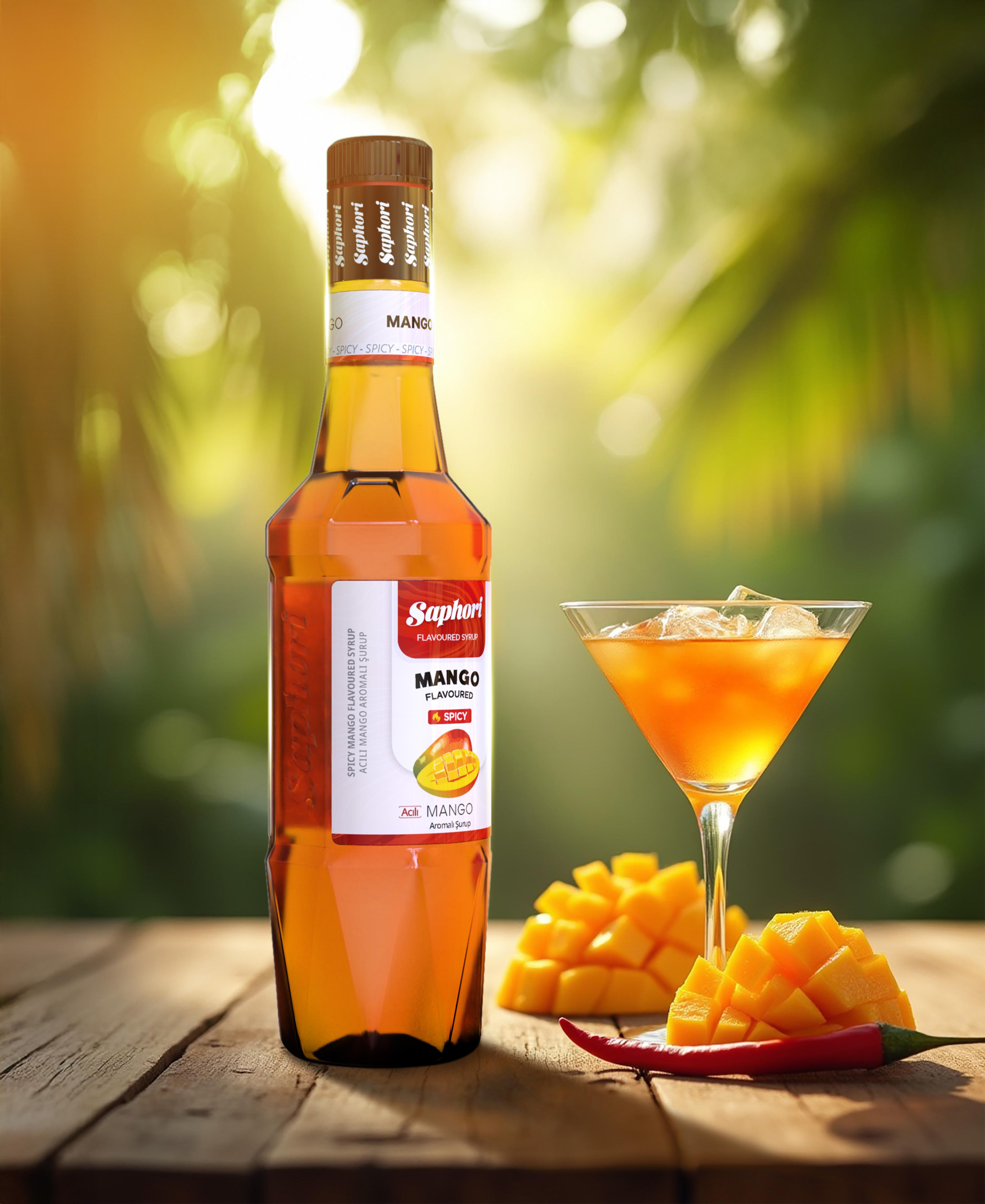 Saphori Acılı Mango Aromalı Kokteyl Şurubu 700 ML