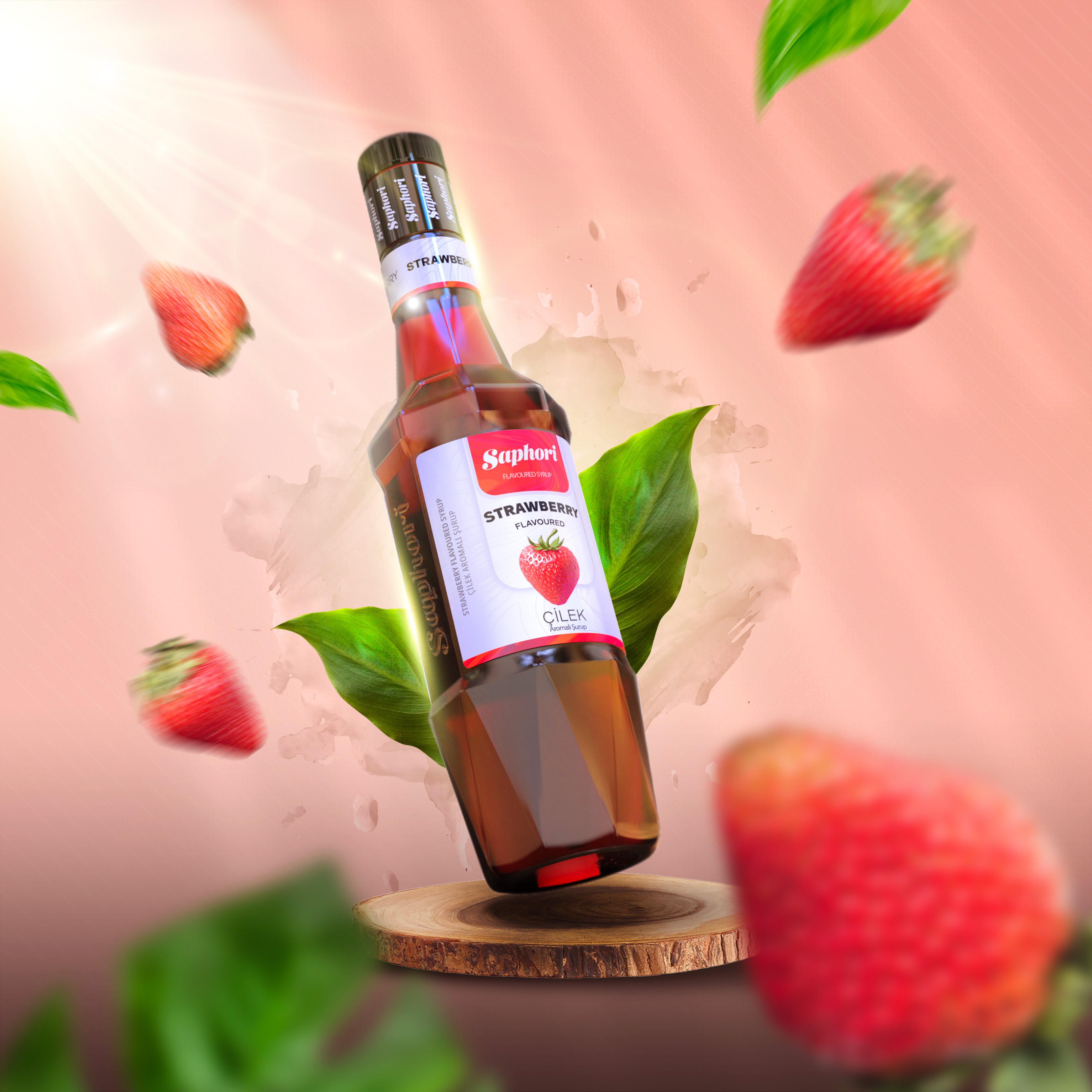 Saphori Çilek Aromalı Kokteyl Şurubu 700 ML